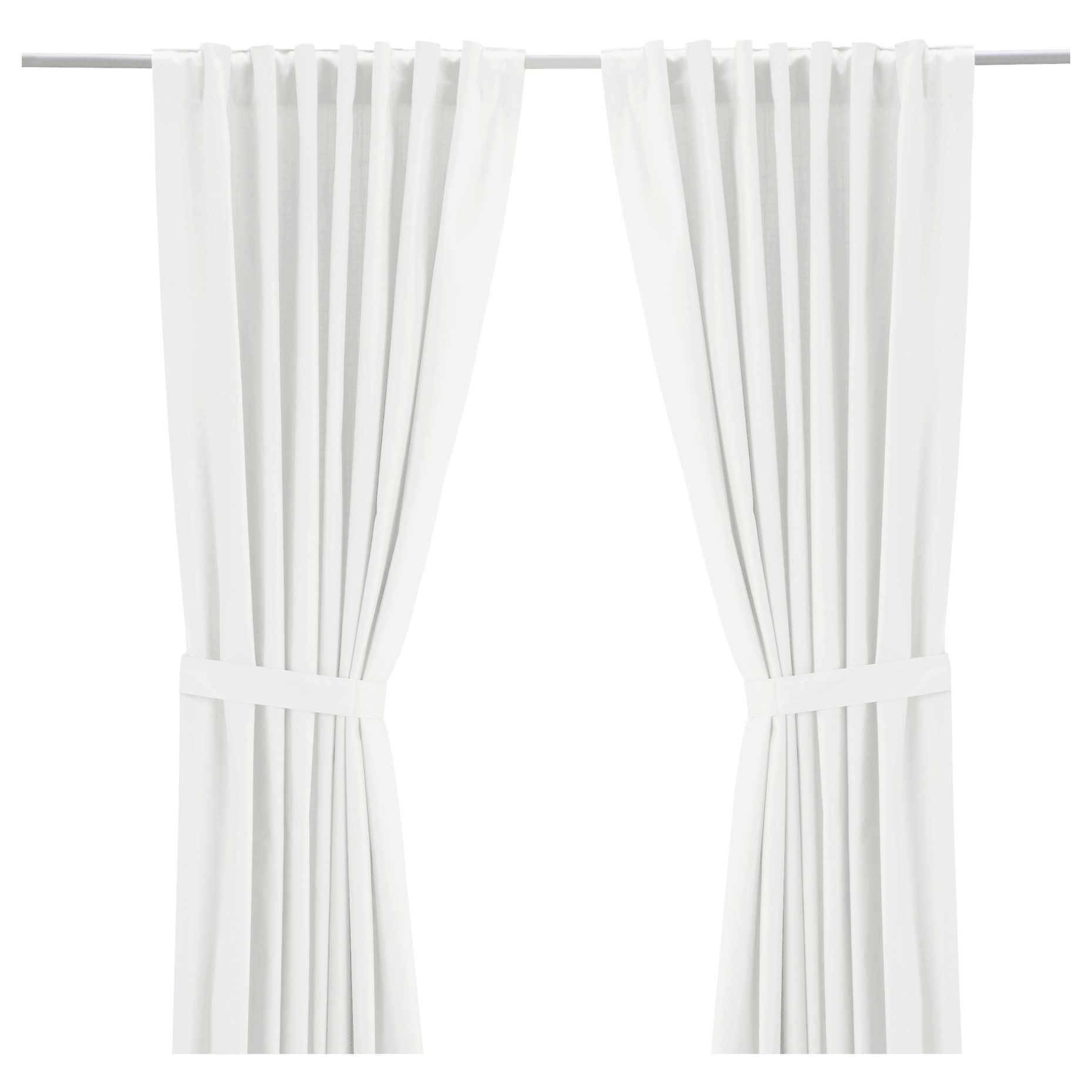 RITVA, curtains with tie-backs and heading tape/1 pair, 145x280 cm, 806.336.78