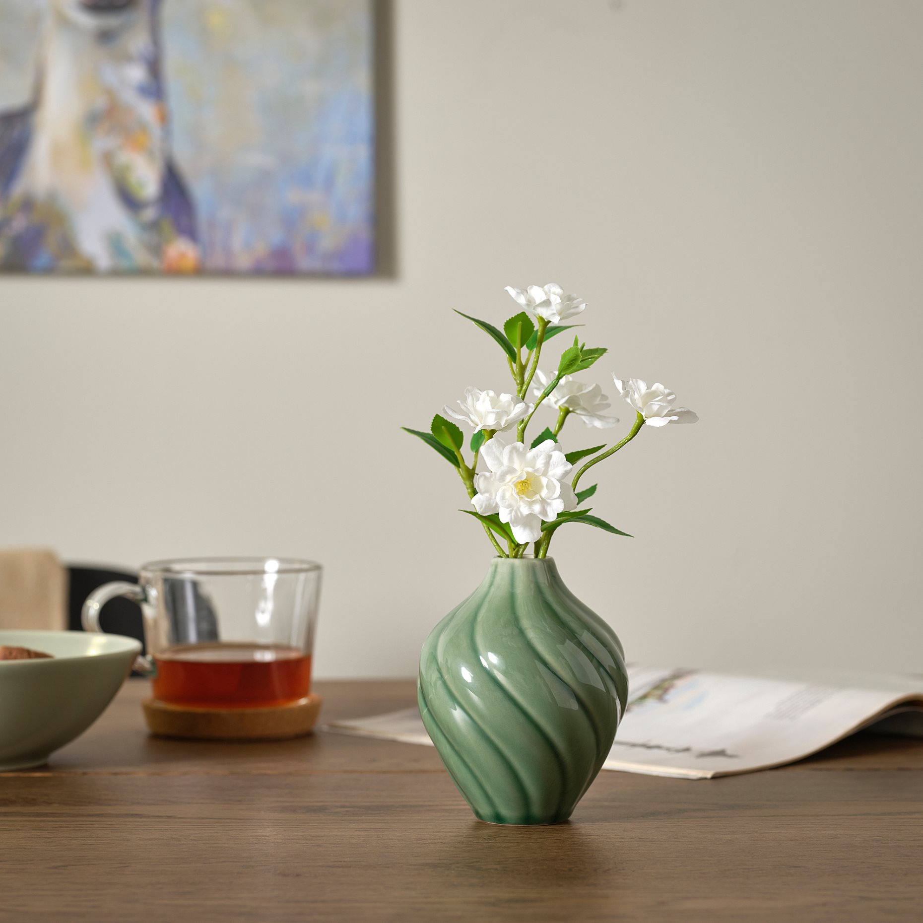 SMYCKA, artificial flower in/outdoor/pear blossom, 21 cm, 806.427.72