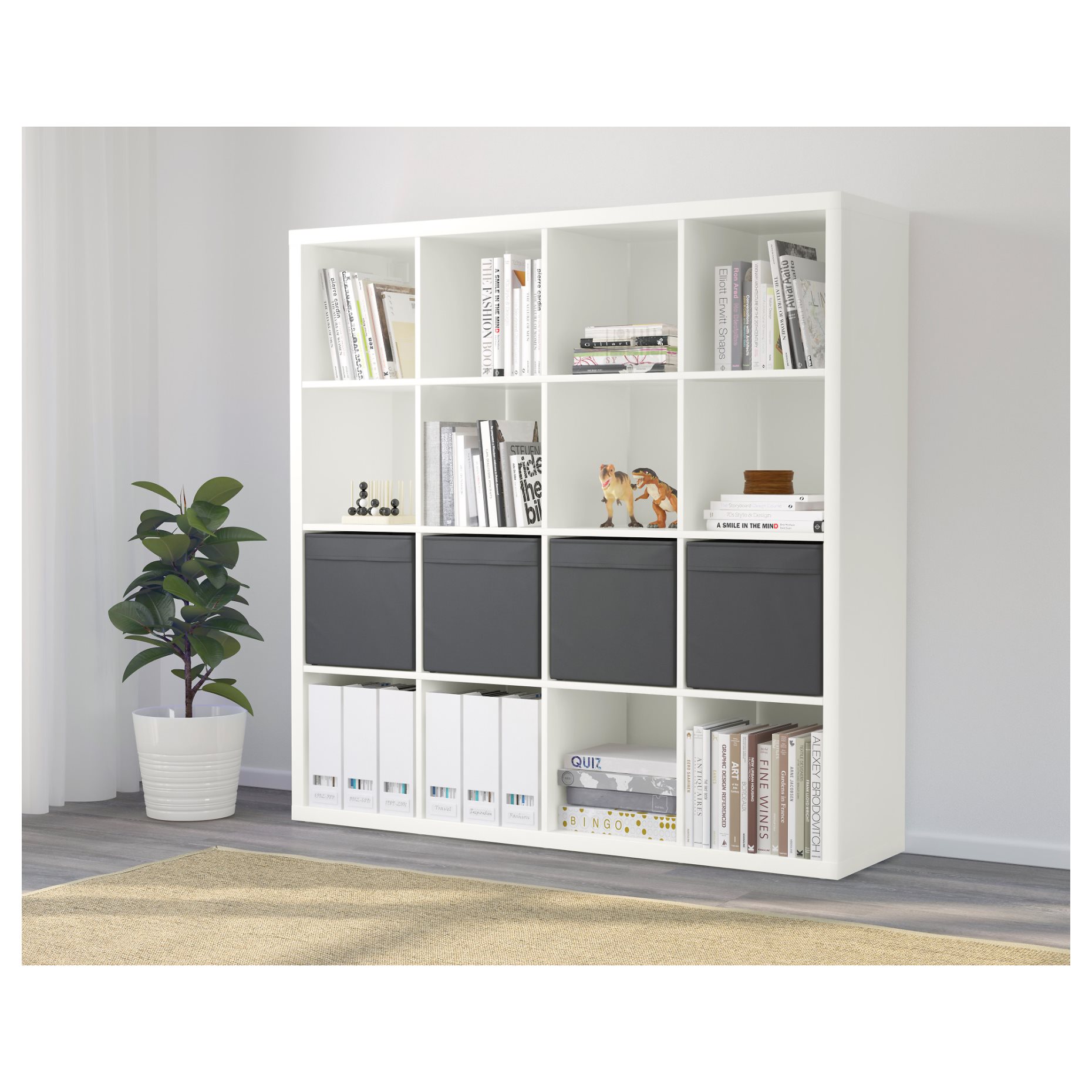 KALLAX, shelving unit with 4 inserts, 890.305.84