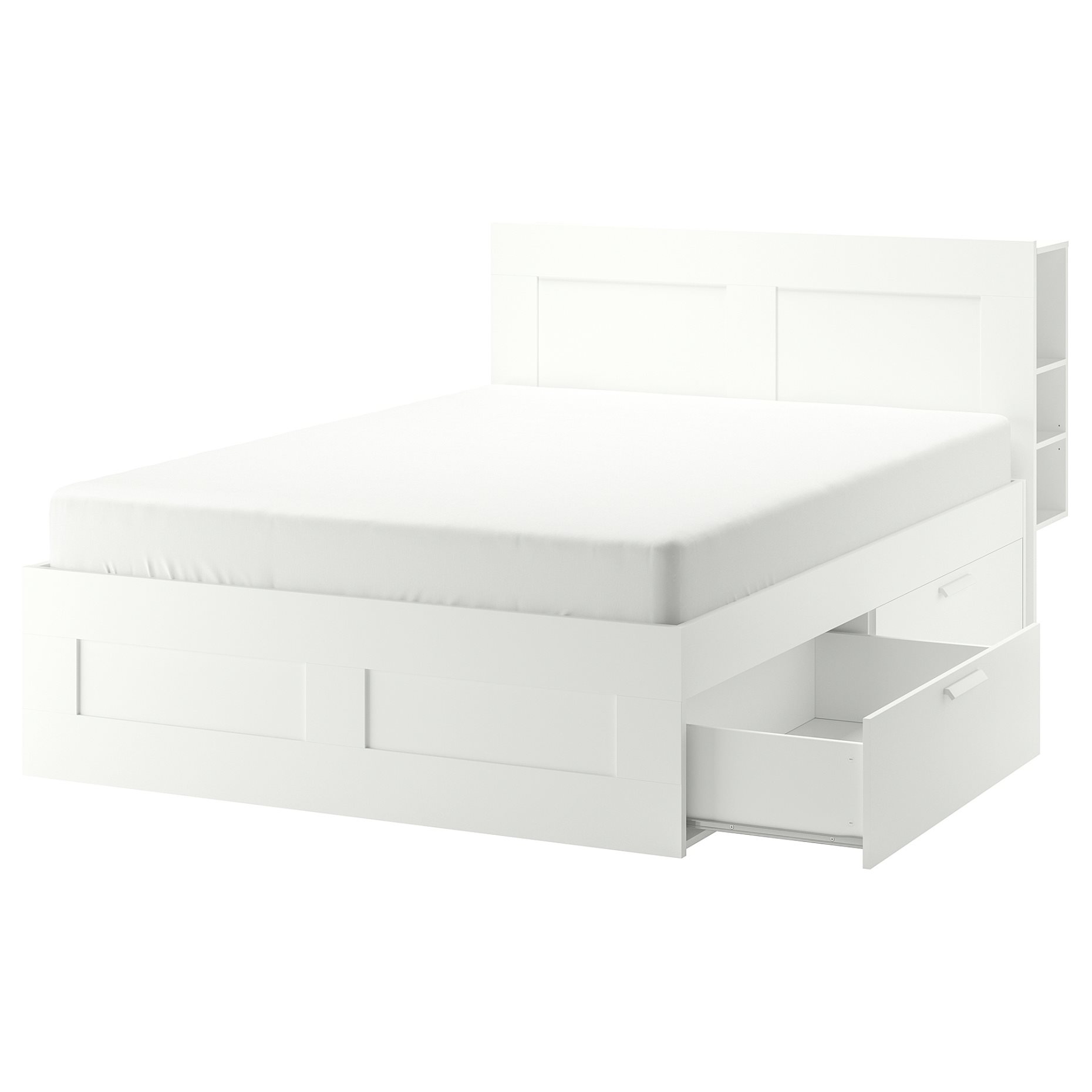 BRIMNES, bed frame with storage and headboard, 160X200 cm, 891.574.55