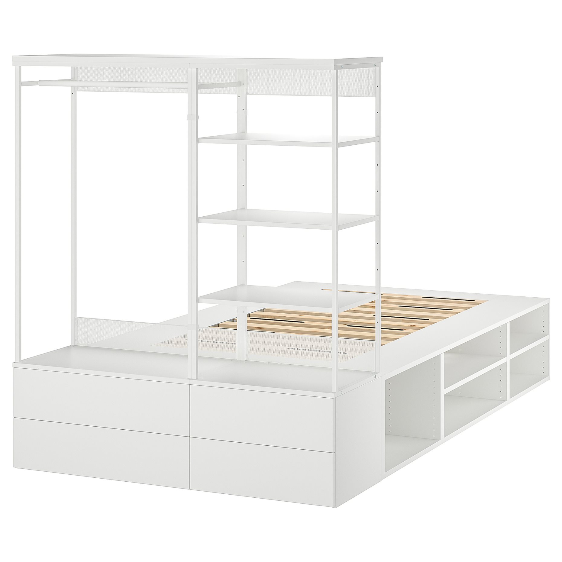 PLATSA, κρεβάτι με 4 συρτάρια, 140x244x163 cm, 893.264.63