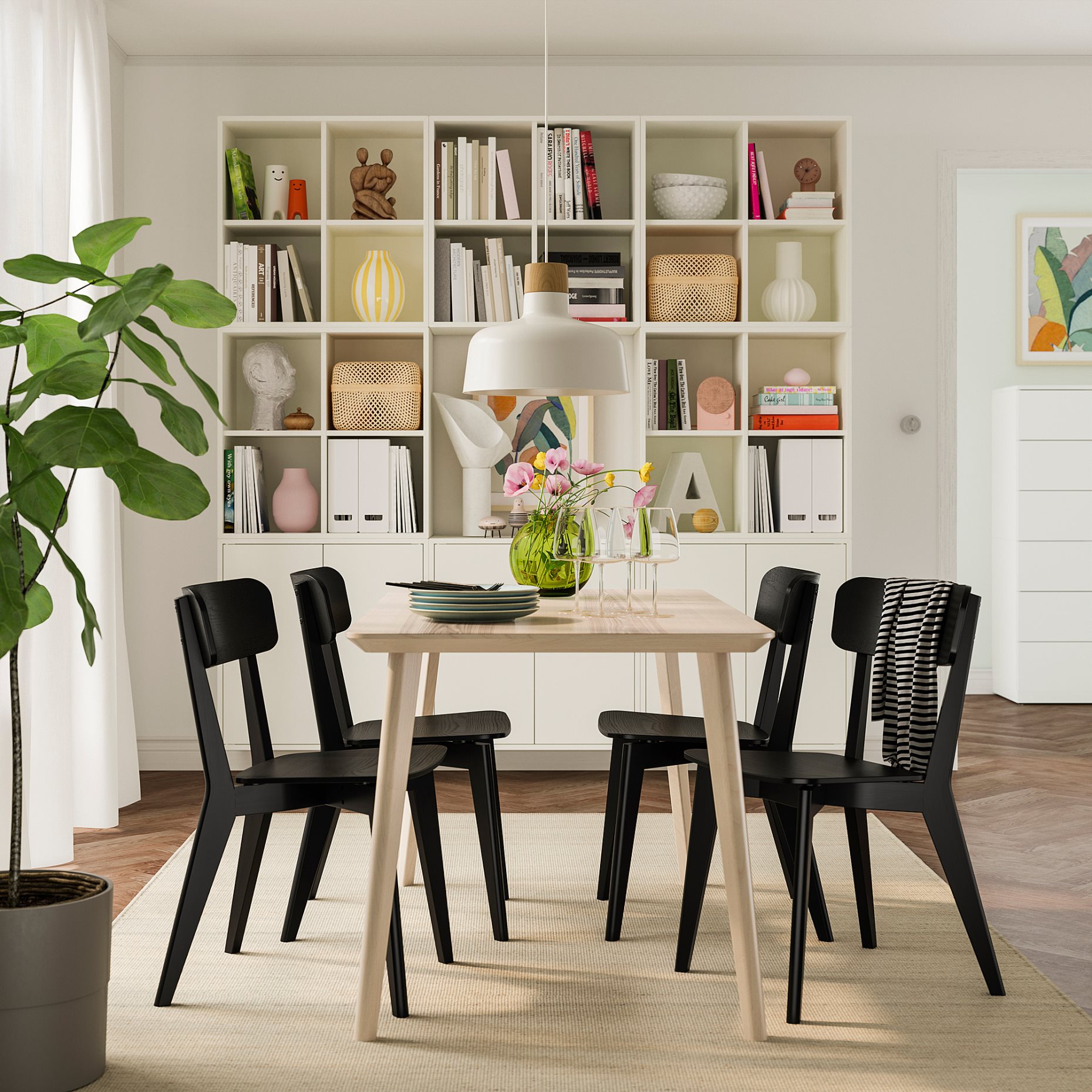 LISABO/LISABO, table and 4 chairs, 140x78 cm, 893.855.32