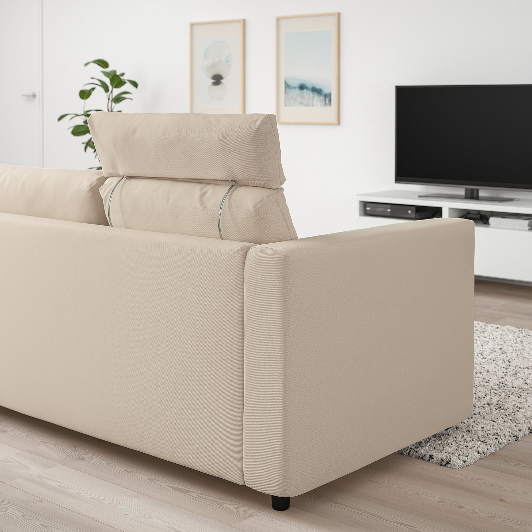 VIMLE, 3-seat sofa with headrest, 893.990.39