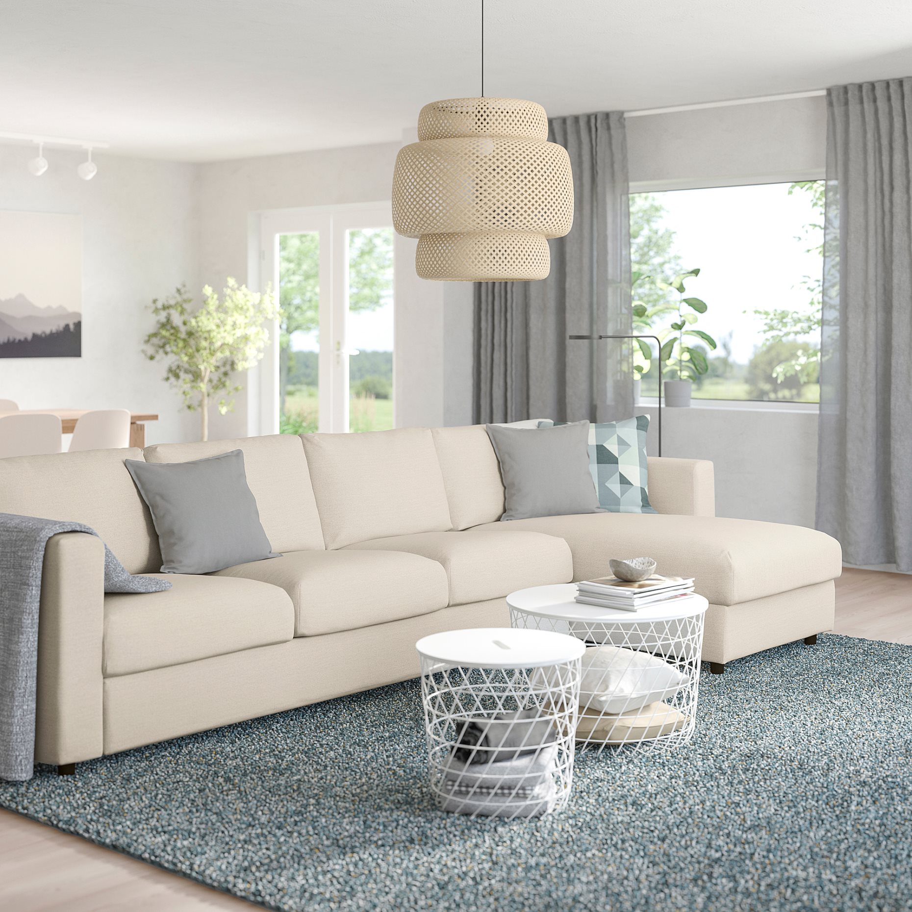VIMLE, 4-seat sofa with chaise longue, 893.994.83