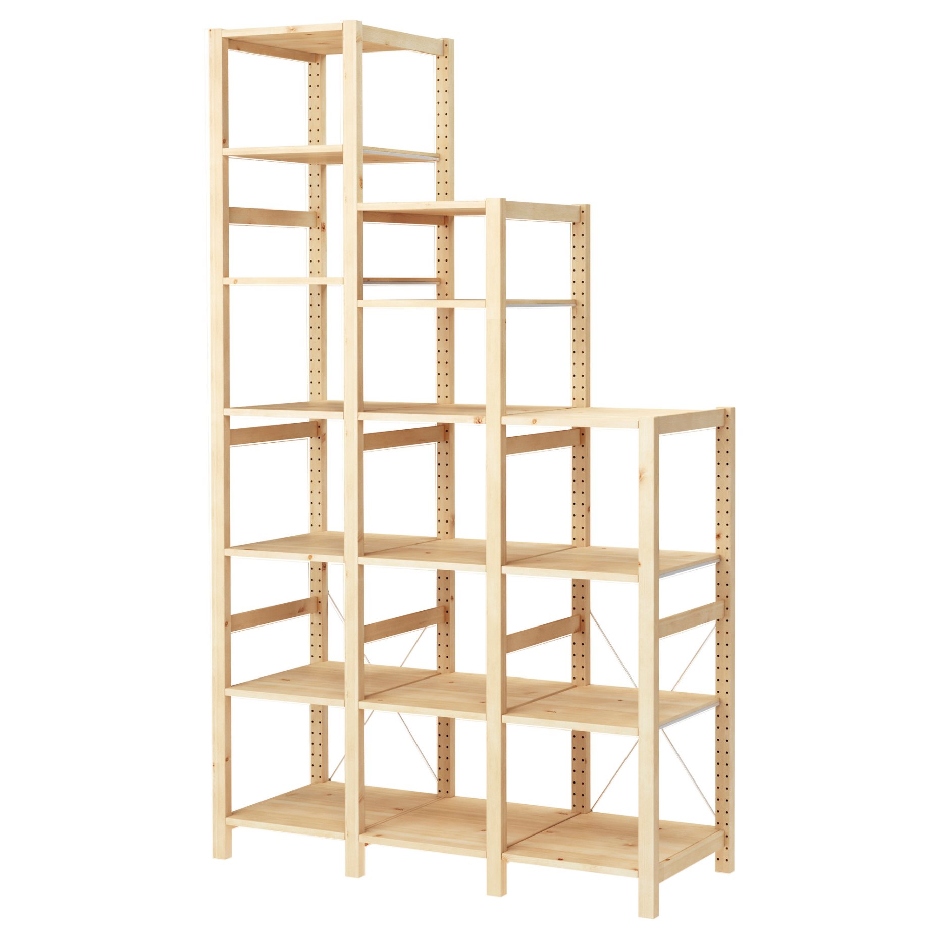 IVAR, 3 sections/shelves, 139x50x124-226 cm, 894.070.63