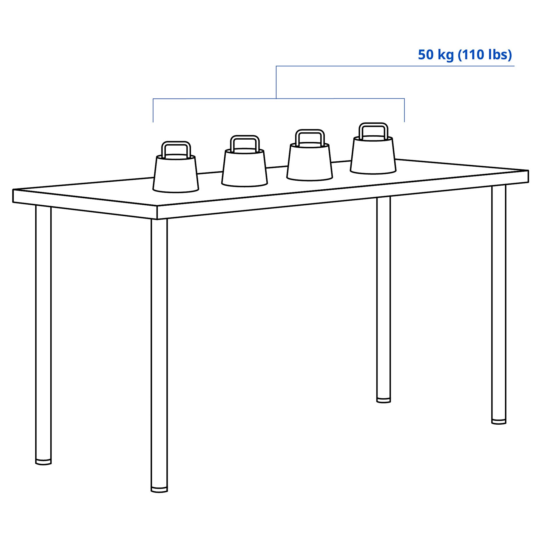 LAGKAPTEN/ADILS, γραφείο, 140x60 cm, 894.171.56