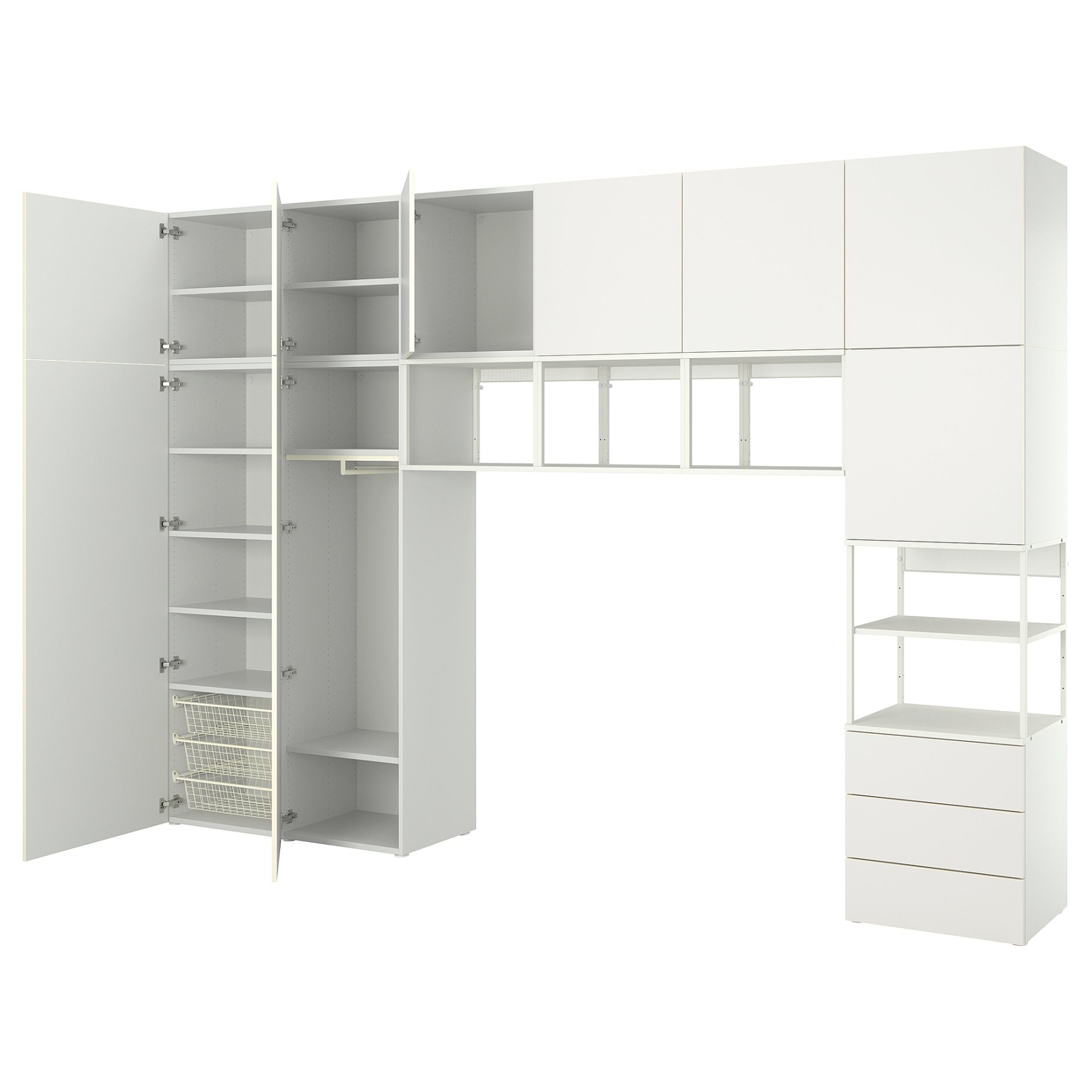 PLATSA, wardrobe with 9 doors/3 drawers, 360x42x241 cm, 894.325.00