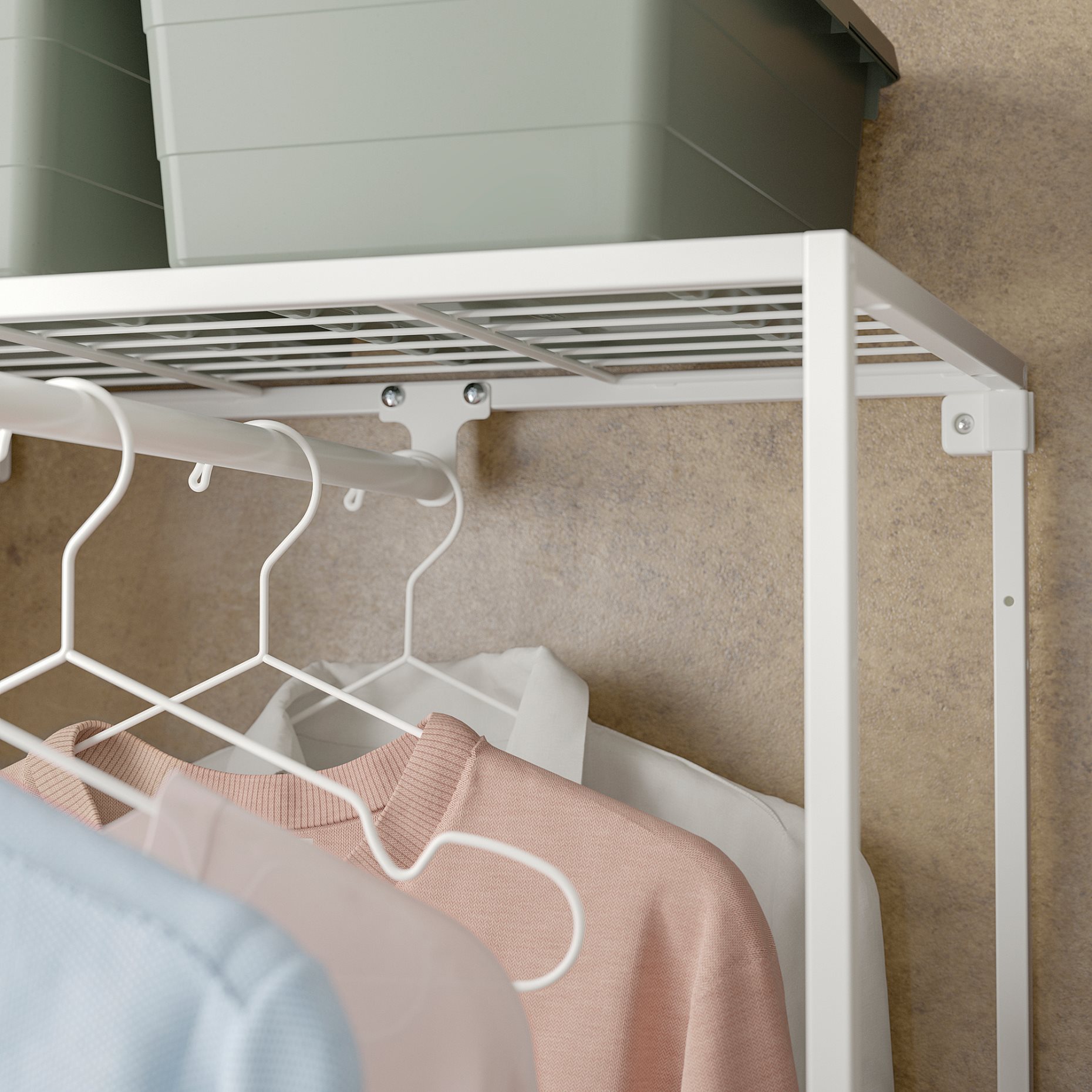 JOSTEIN, shelving unit with clothes rod/in/outdoor/wire, 61x166/270x180 cm, 894.372.77