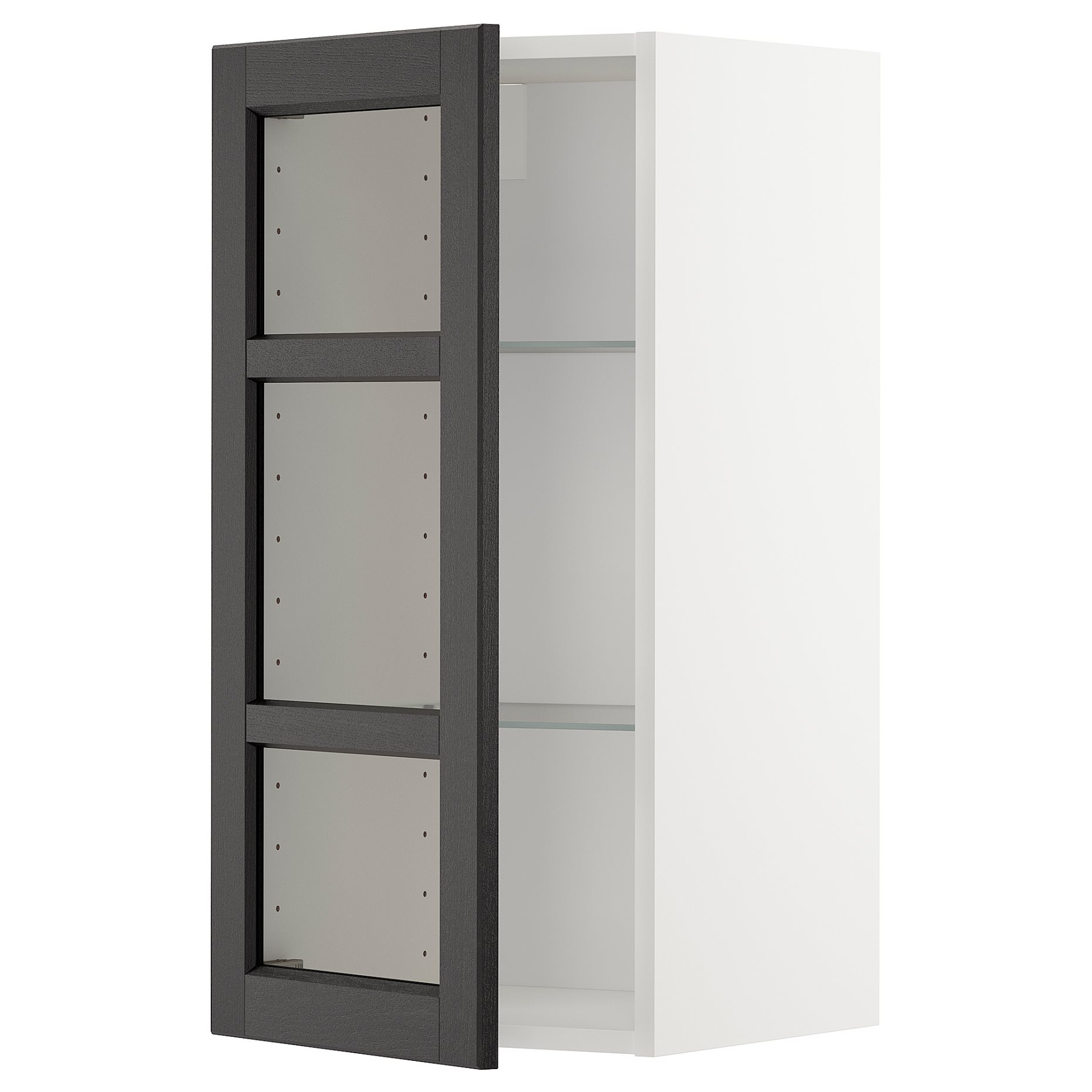 METOD, wall cabinet with shelves/glass door, 40x80 cm, 894.542.95