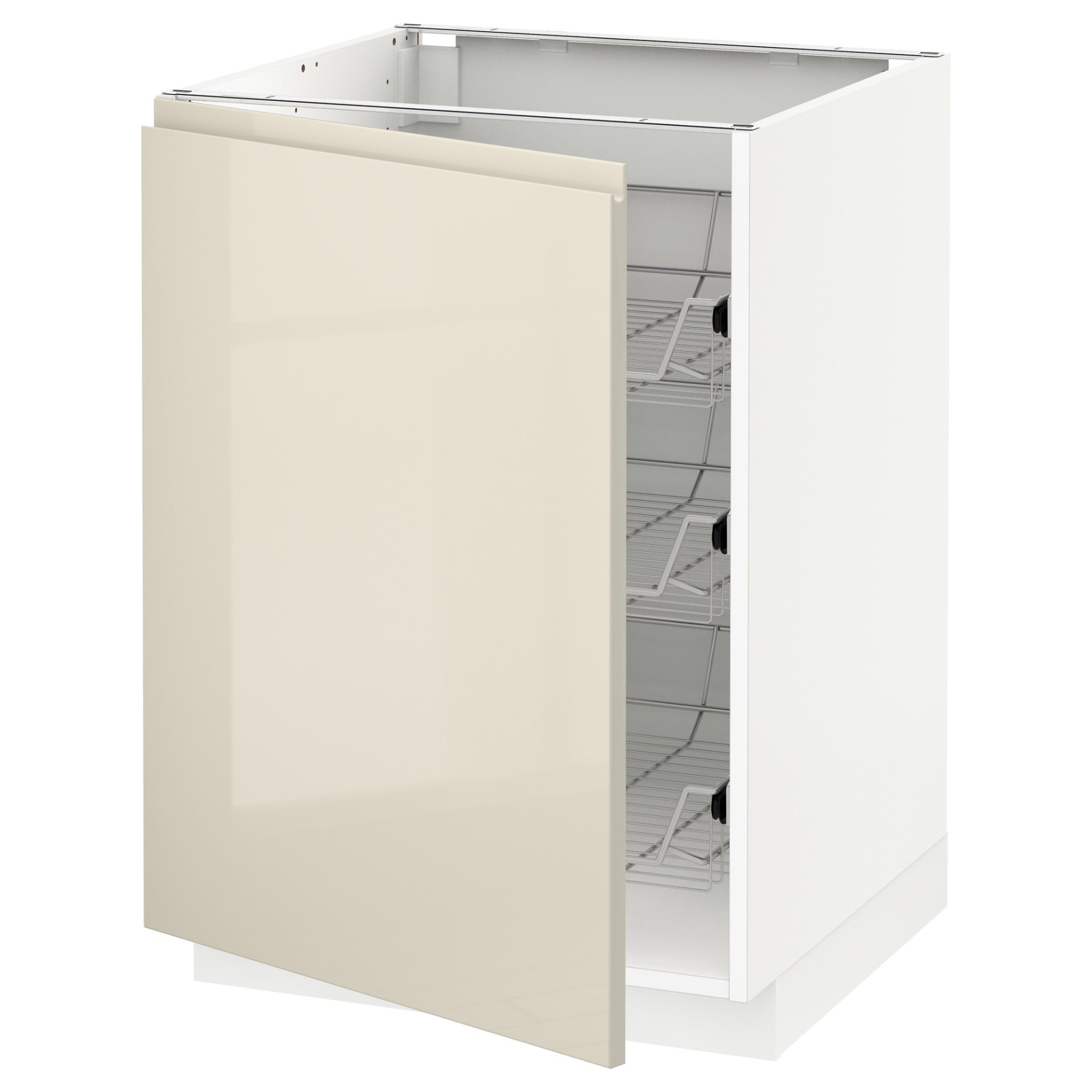 METOD, base cabinet with wire baskets, 60x60 cm, 894.554.07