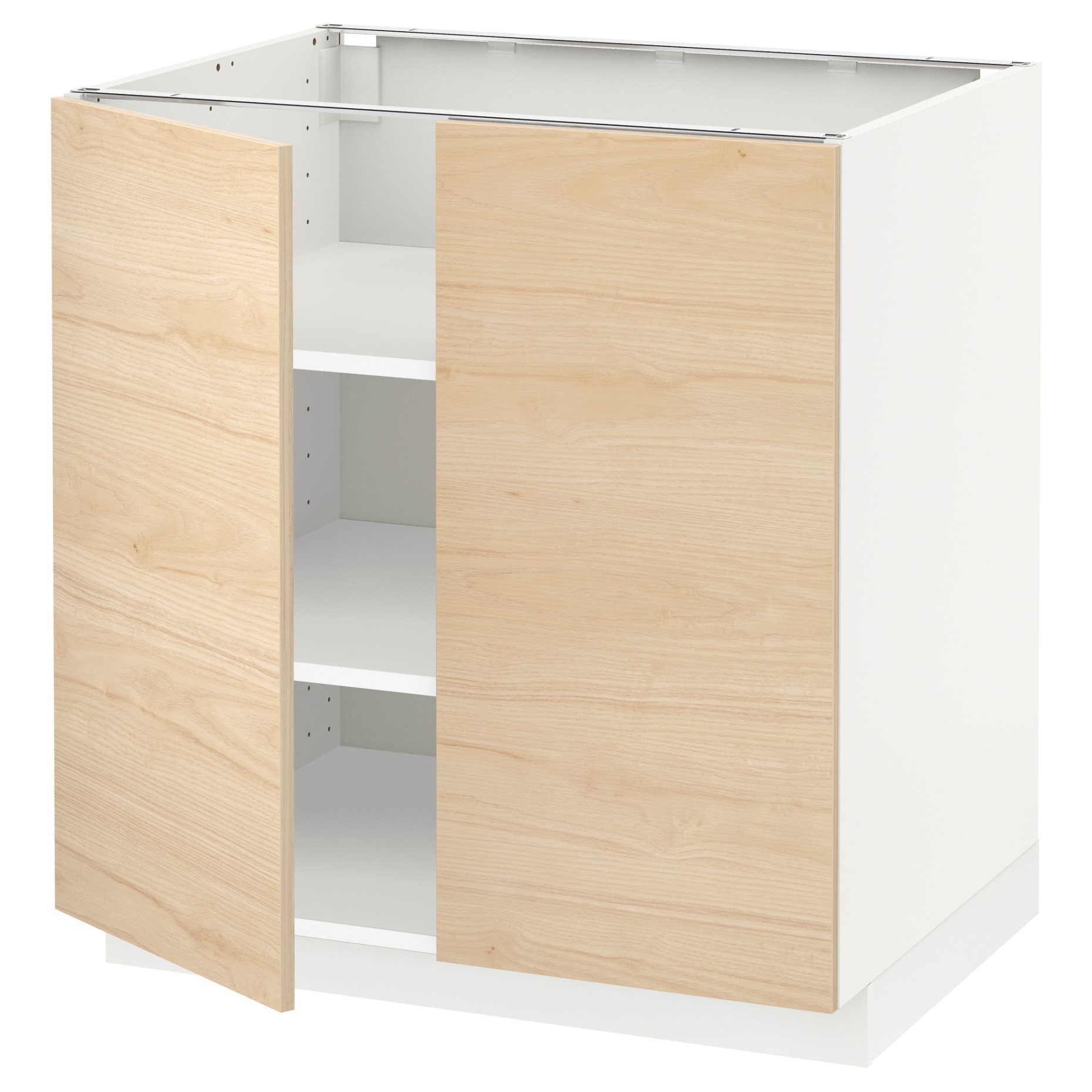 METOD, base cabinet with shelves/2 doors, 80x60 cm, 894.574.73