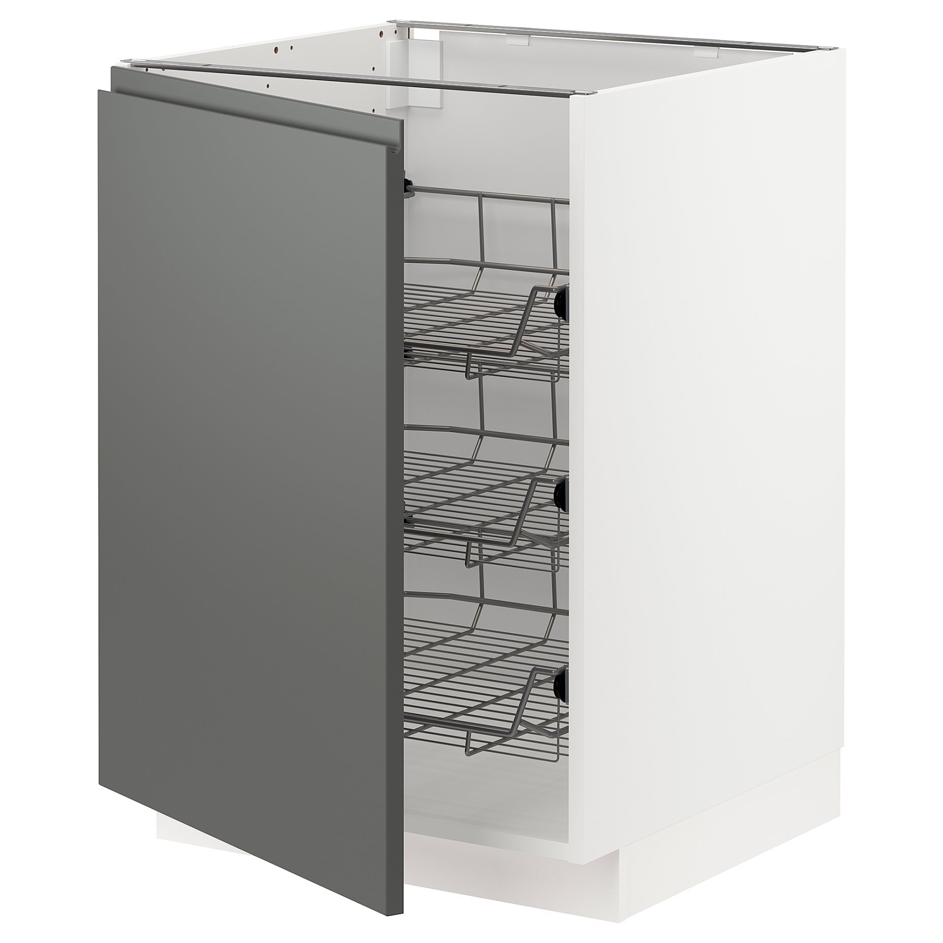 METOD, base cabinet with wire baskets, 60x60 cm, 894.604.61