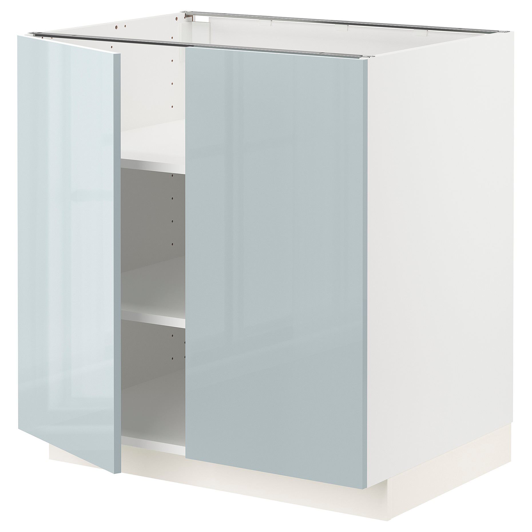 METOD, base cabinet with shelves/2 doors, 80x60 cm, 894.788.66
