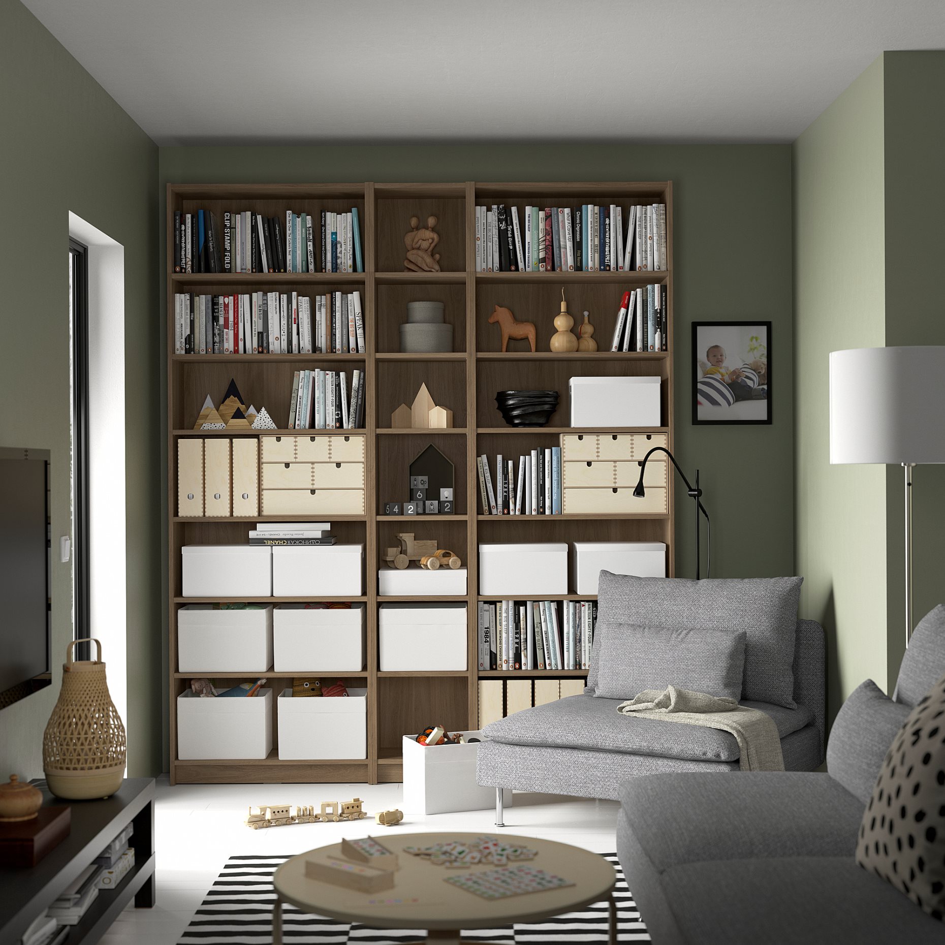BILLY, bookcase combination with height extension units, 200x28x237 cm, 894.835.37
