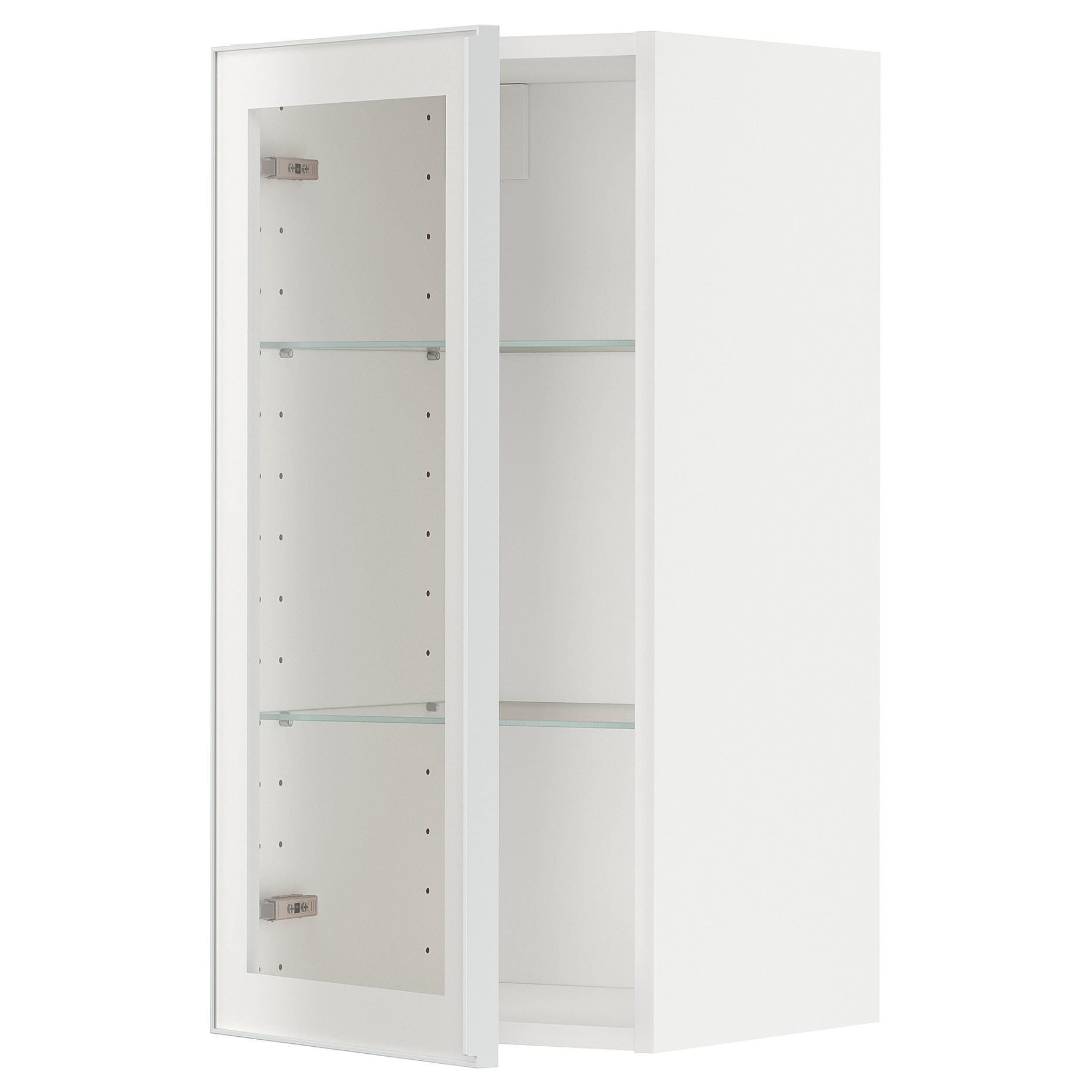 METOD, wall cabinet with shelves/glass door, 40x80 cm, 894.905.47