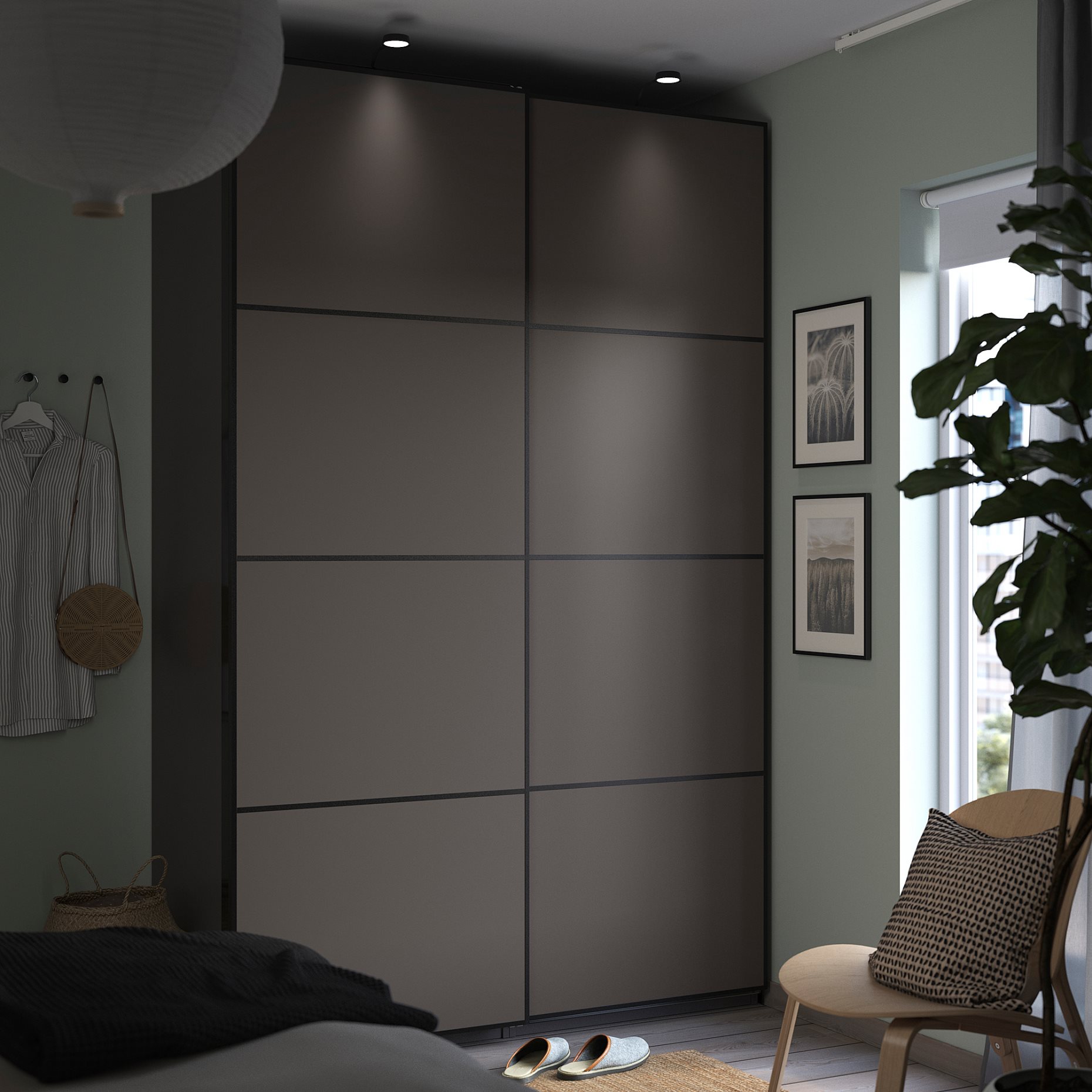 PAX/MEHAMN, ντουλάπα με συρόμενες πόρτες, 150x66x236 cm, 895.003.01