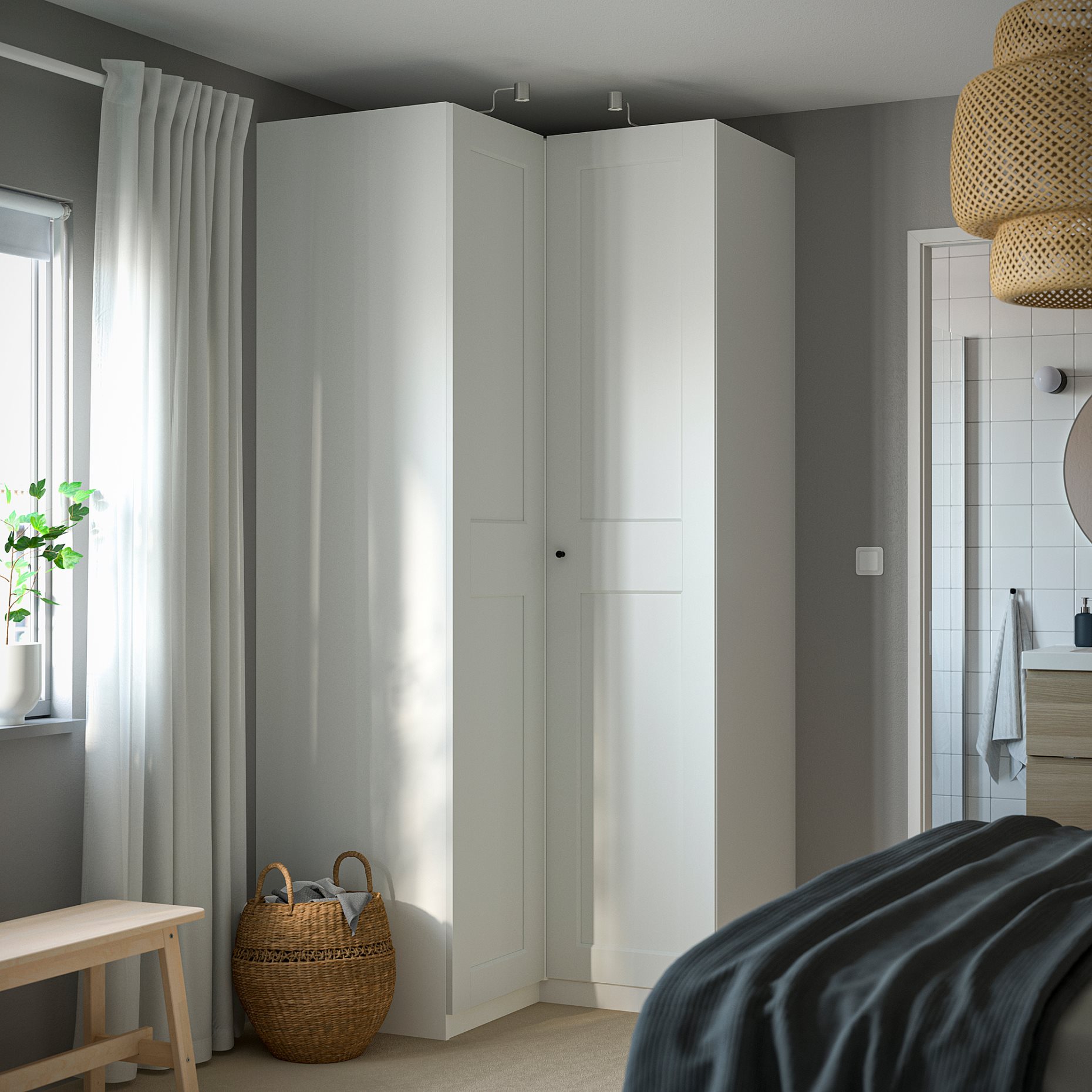 PAX/GRIMO, corner wardrobe, 110/110x236 cm, 895.026.54