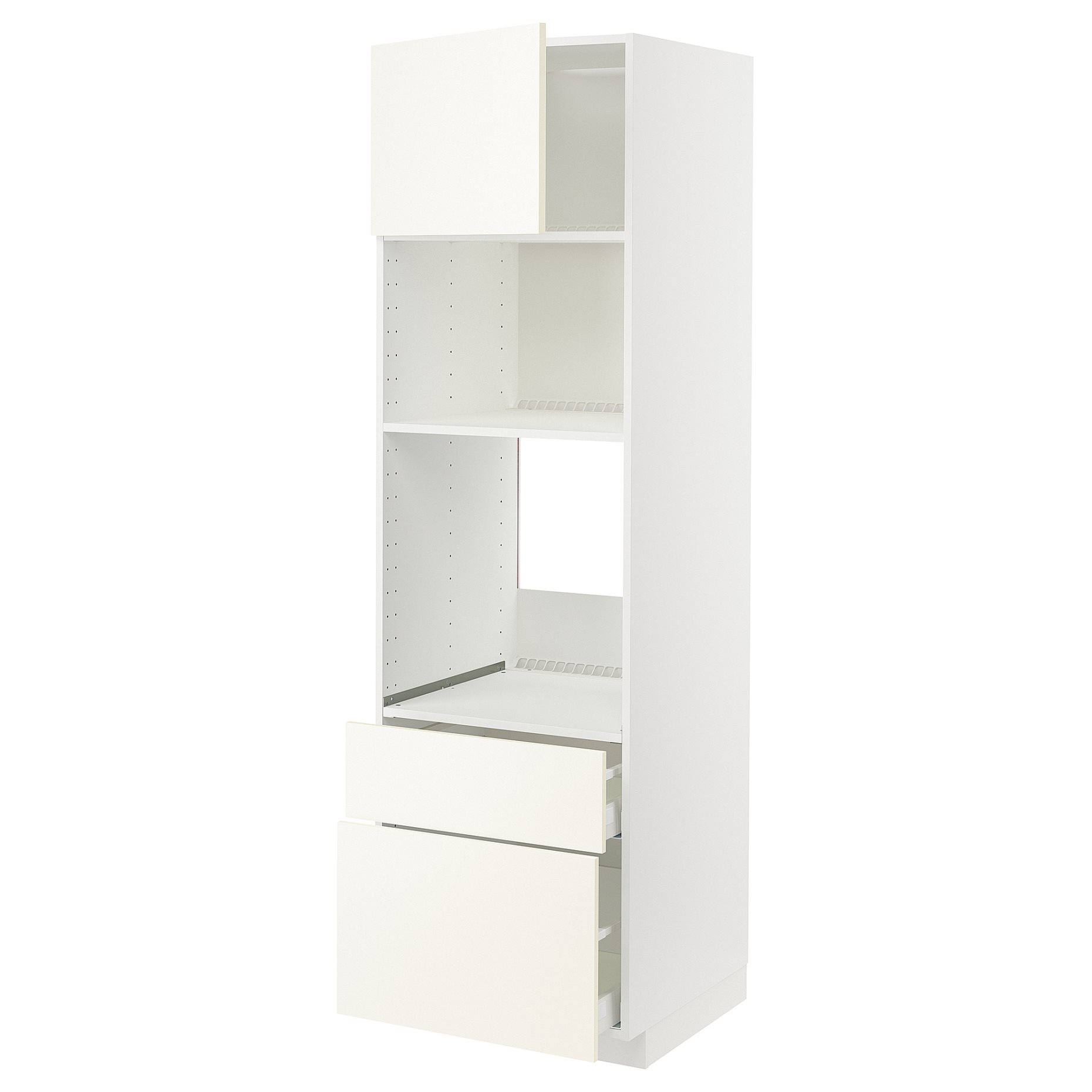 METOD, high cabinet for oven/microwave with door/2 drawers, 60x60x200 cm, 895.070.53