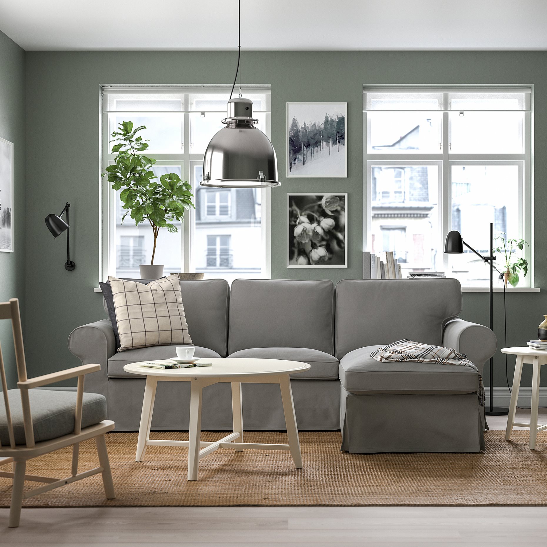 EKTORP, 3-seat sofa with chaise longue, 895.090.28