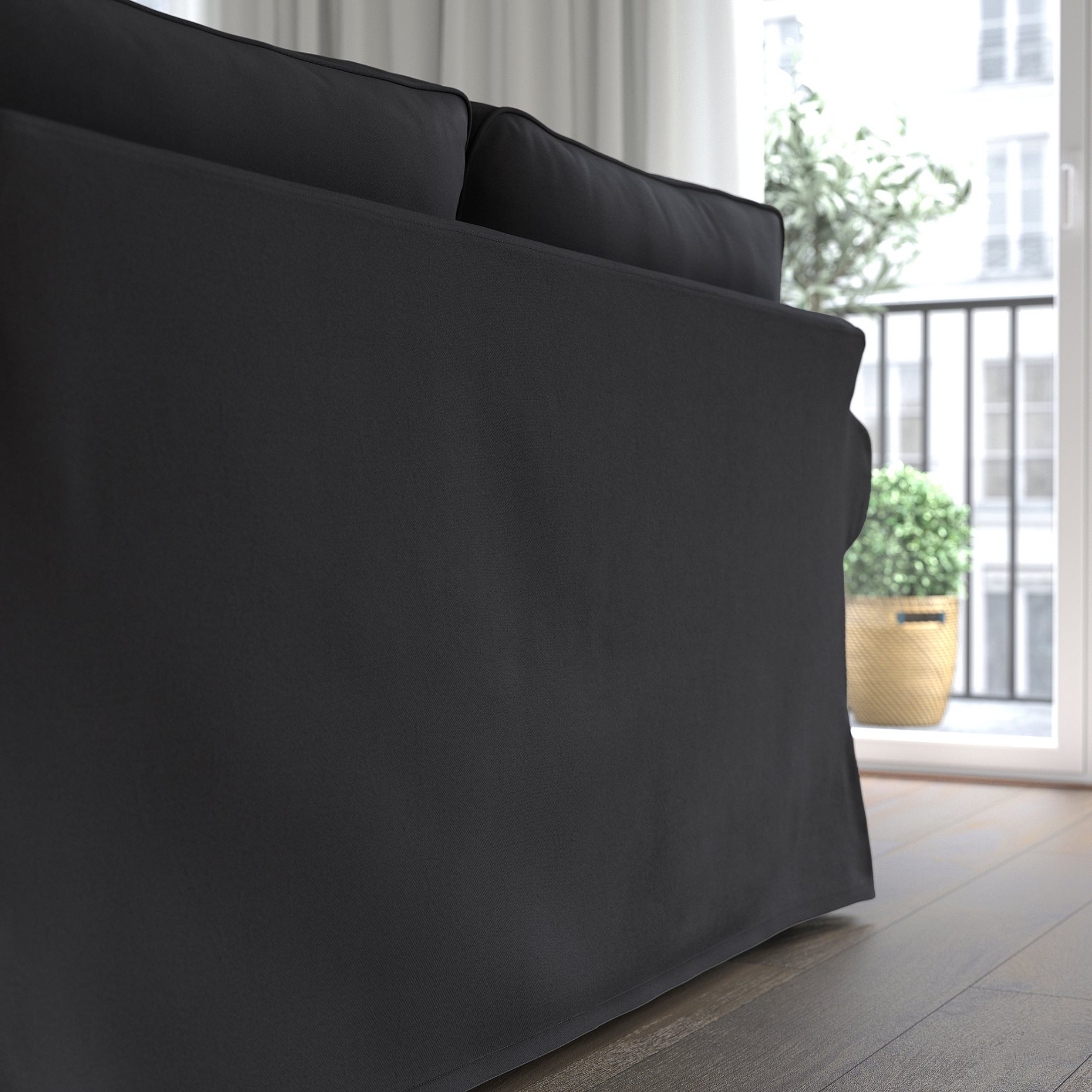 EKTORP, 3-seat sofa with chaise longue, 895.090.28