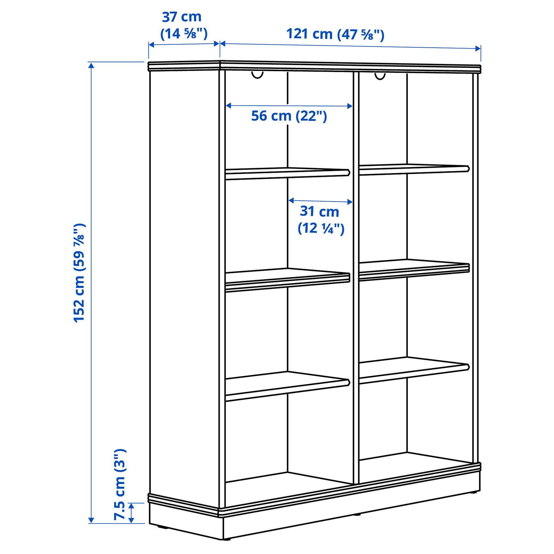 LANESUND, storage combination, 242x37x152 cm, 895.147.27