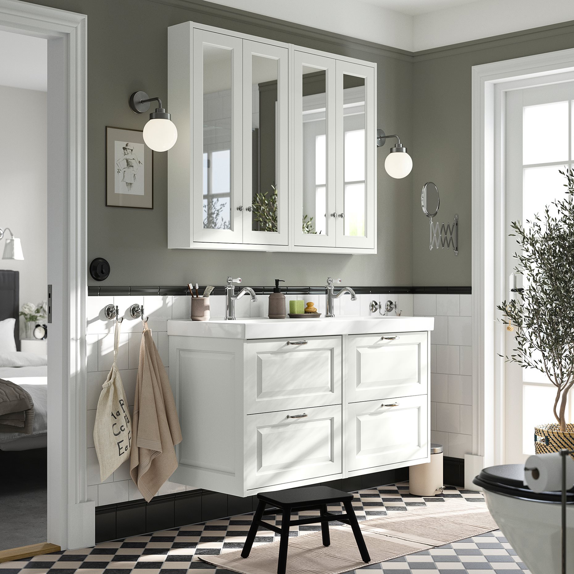 TANNFORSEN/ORRSJON, wash-stand/wash-basin/taps, 122x49x74 cm, 895.285.45