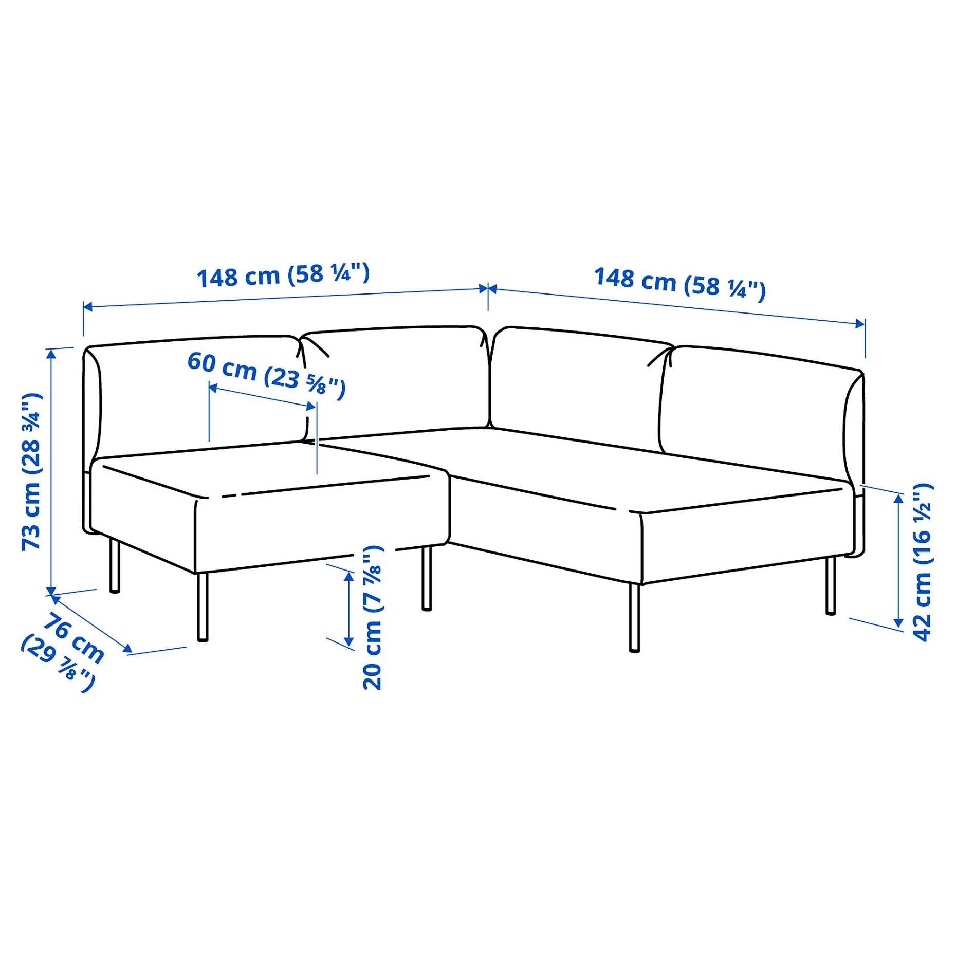 LILLEHEM, modular corner sofa, 2-seat, 895.362.96