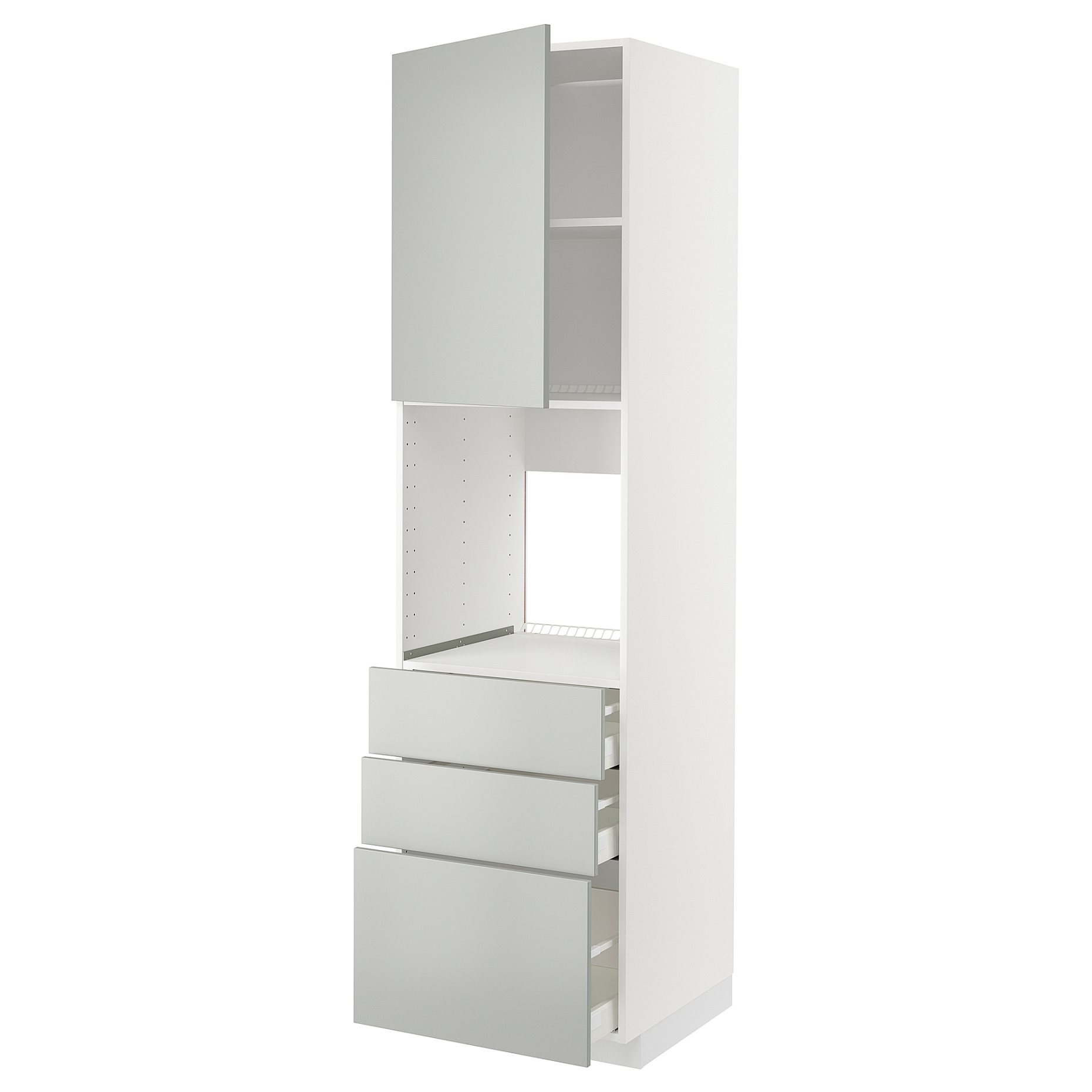 METOD, high cabinet for oven with door/3 drawers, 60x60x220 cm, 895.380.40