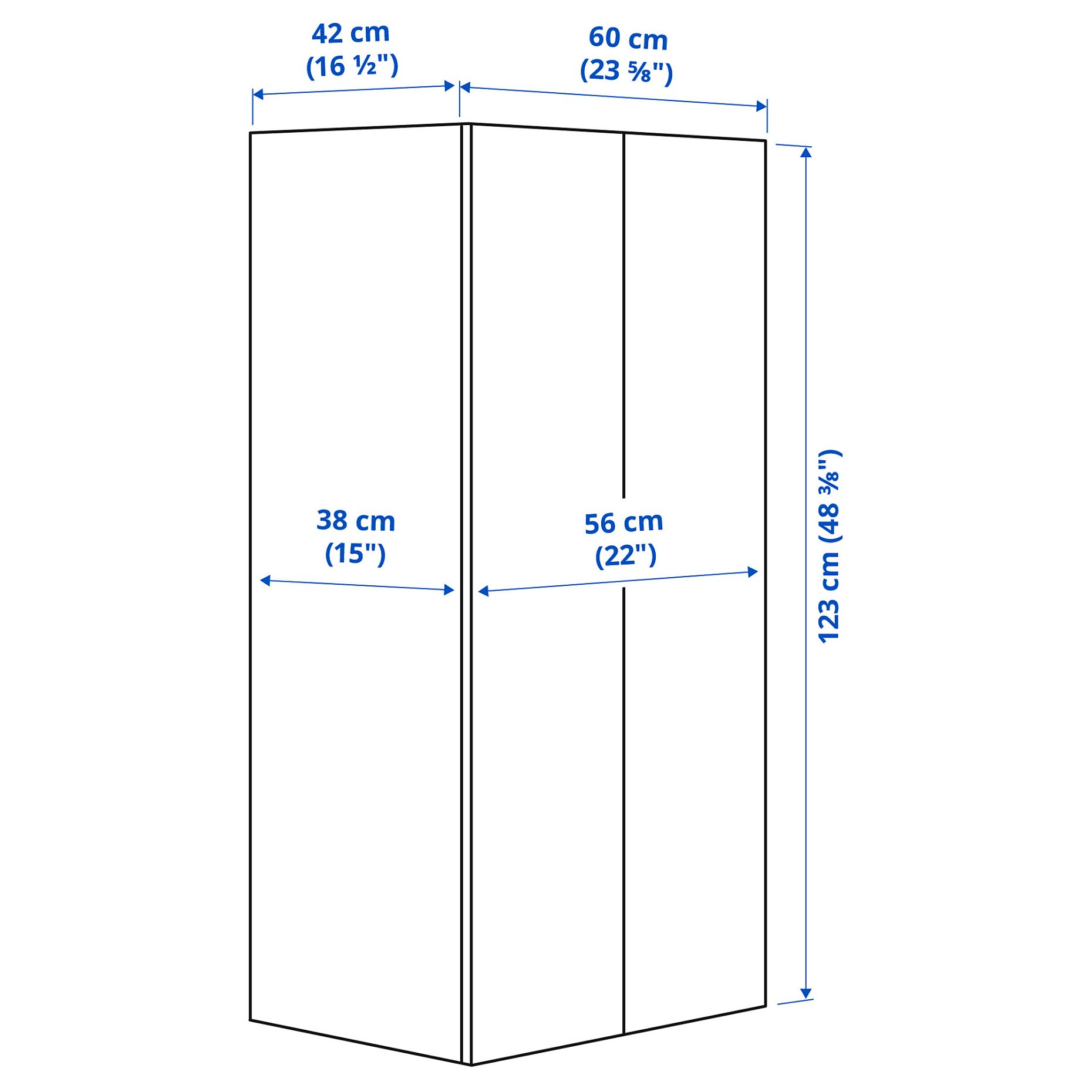 SMASTAD/PLATSA, wardrobe, 60x42x123 cm, 895.489.54