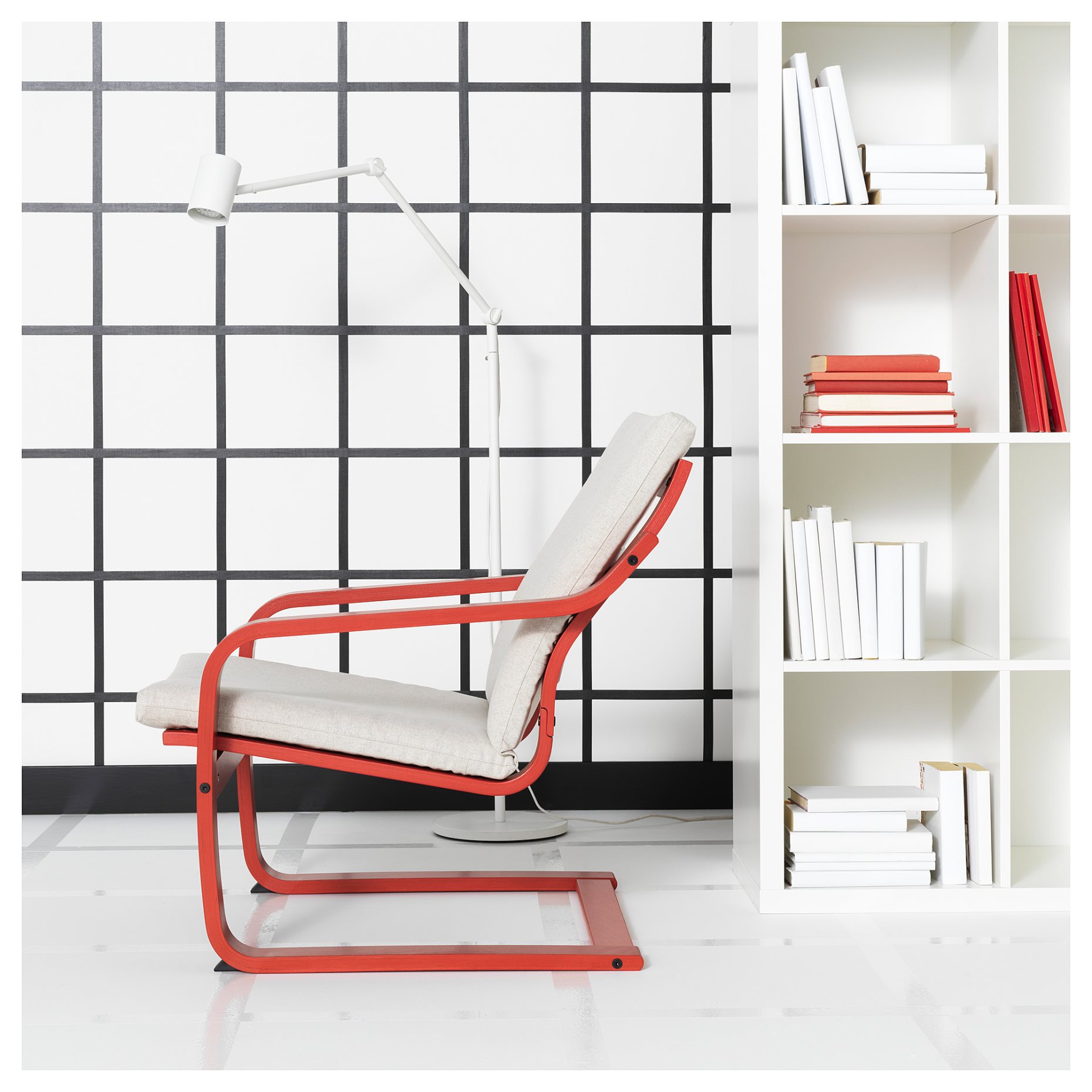 POÄNG, πολυθρόνα με χαμηλή πλάτη, 895.516.11