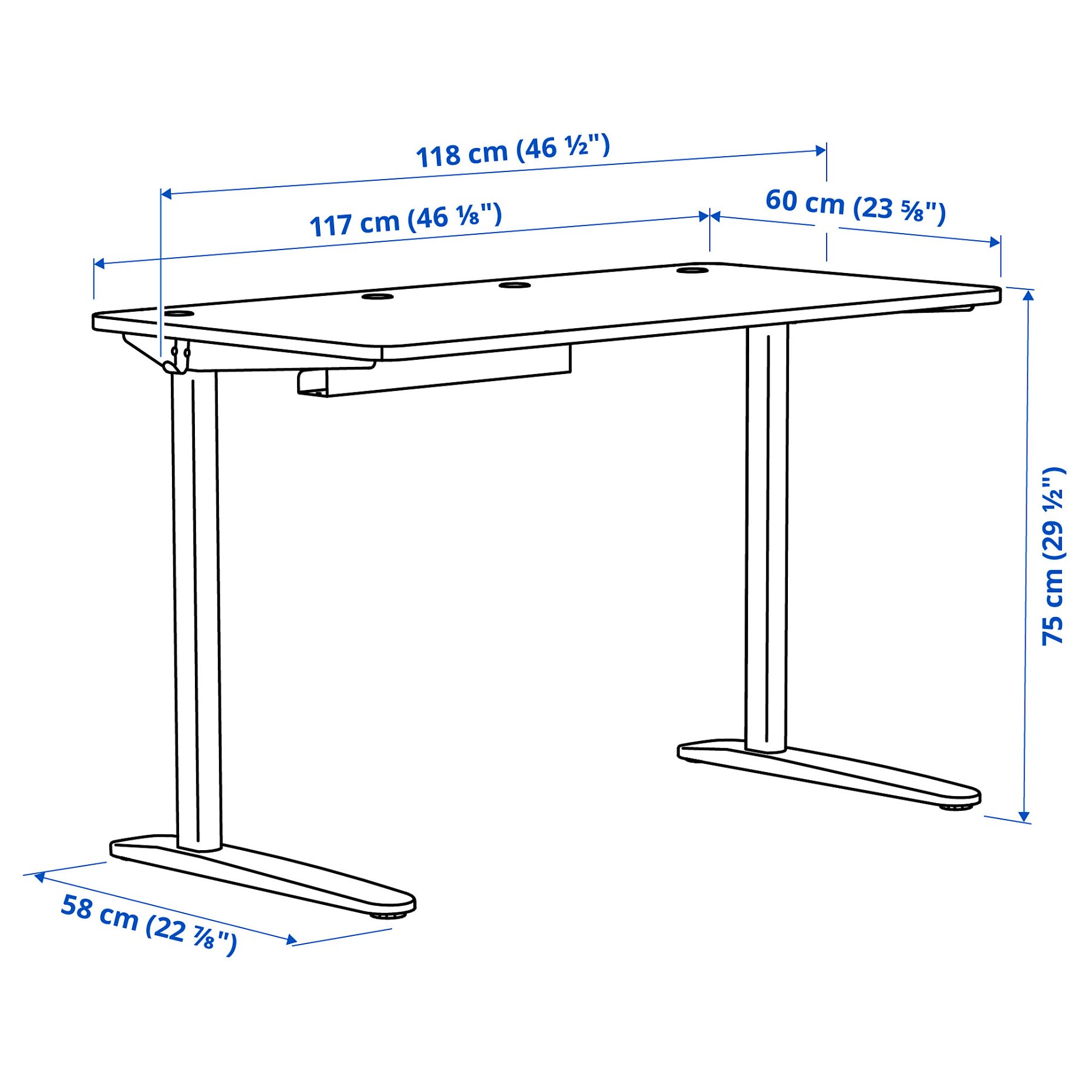 RELATERA, desk combination, 117x60 cm, 895.557.65