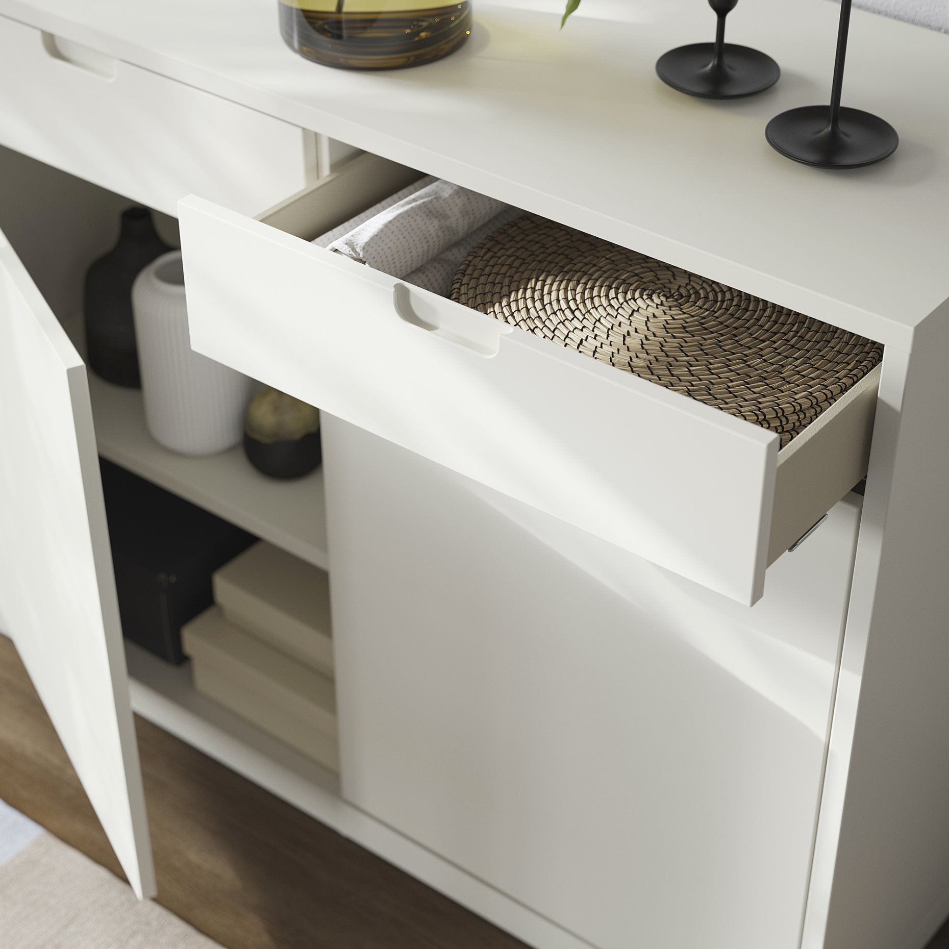 TONSTAD, storage combination with sliding glass doors, 120x47x201 cm, 895.717.65