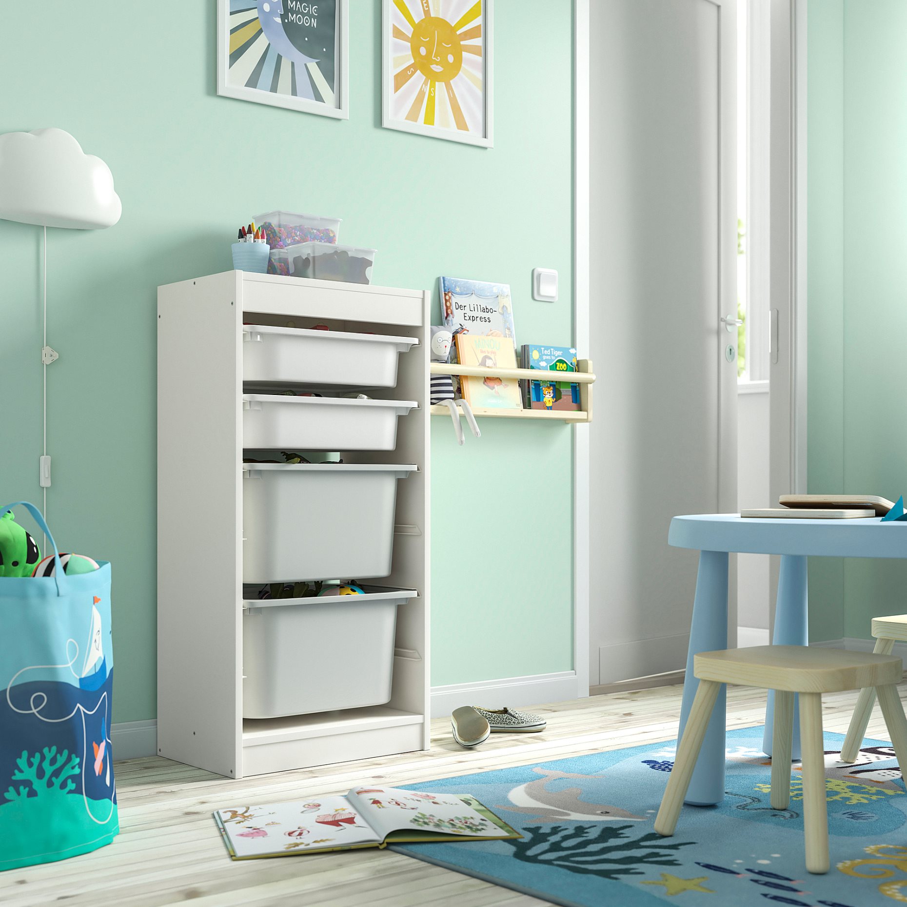 TROFAST, storage combination with boxes, 46x30x94 cm, 895.751.60
