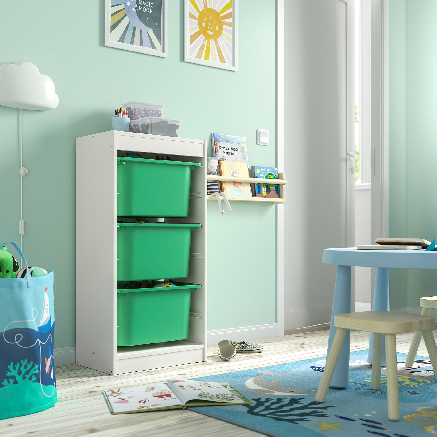 TROFAST, storage combination with boxes, 46x30x94 cm, 895.752.02