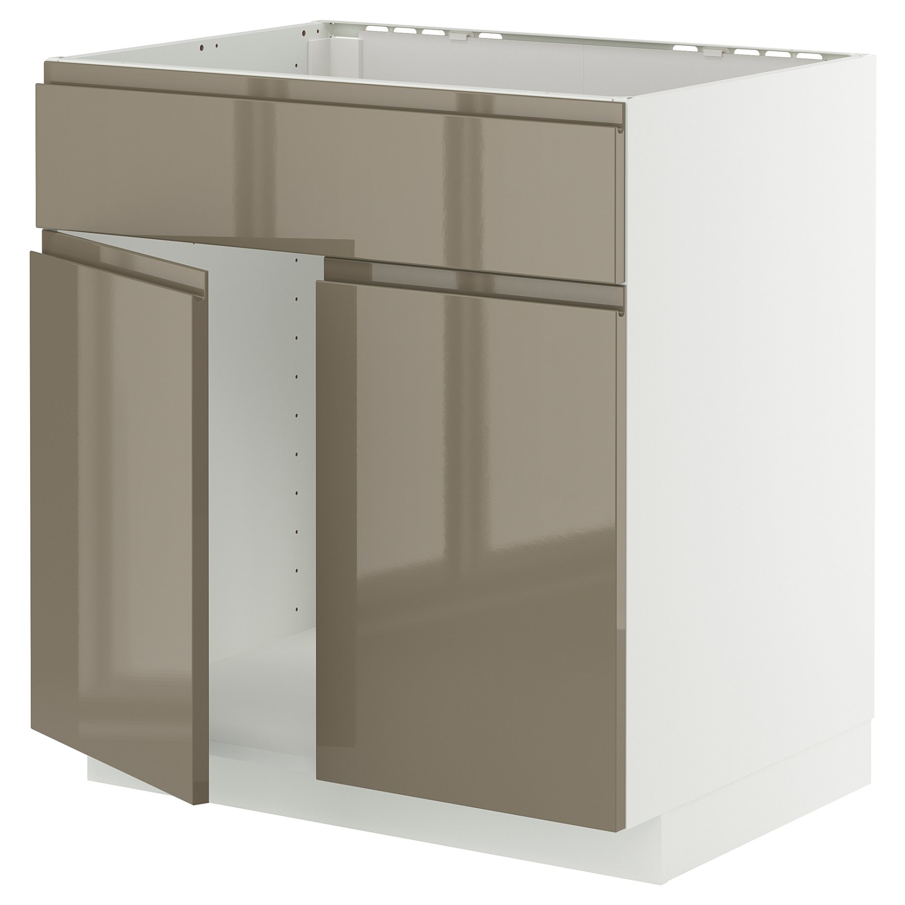 METOD, base cabinet for sink with 2 doors/front, 80x60 cm, 895.770.55
