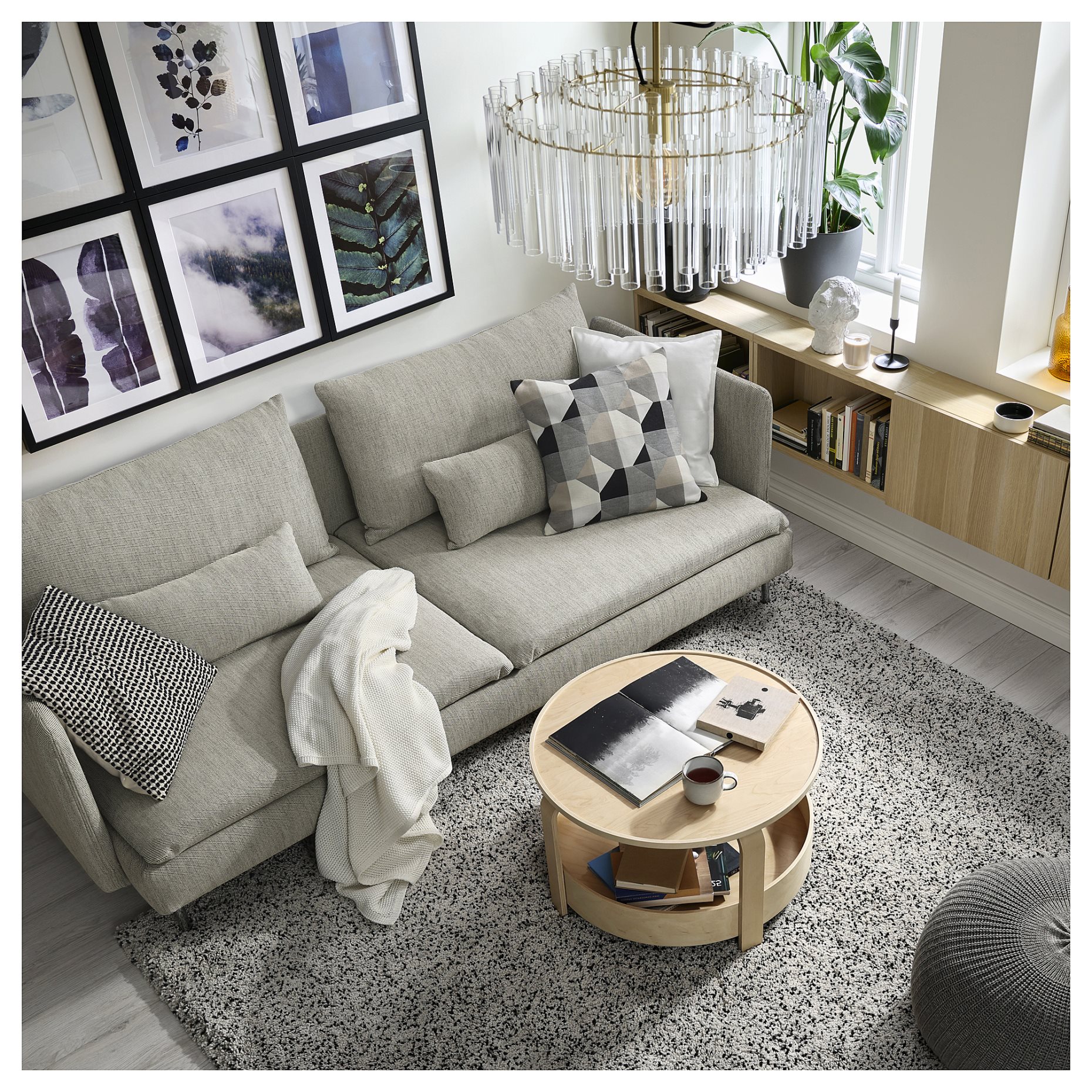 SÖDERHAMN, 3-seat sofa-bed with armrests, 895.800.67