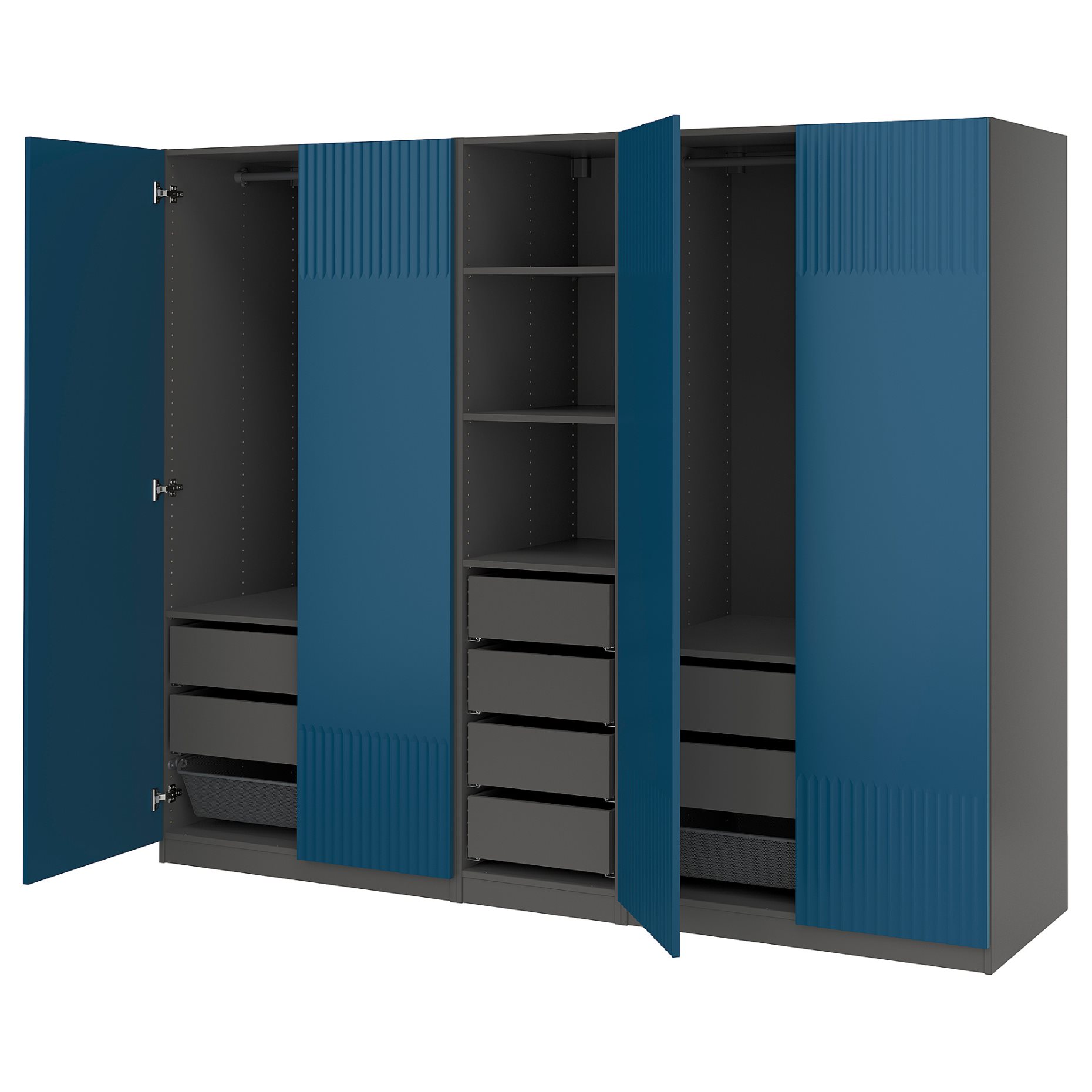 PAX/FYRUDDEN, wardrobe combination, 250x60x201 cm, 895.817.45