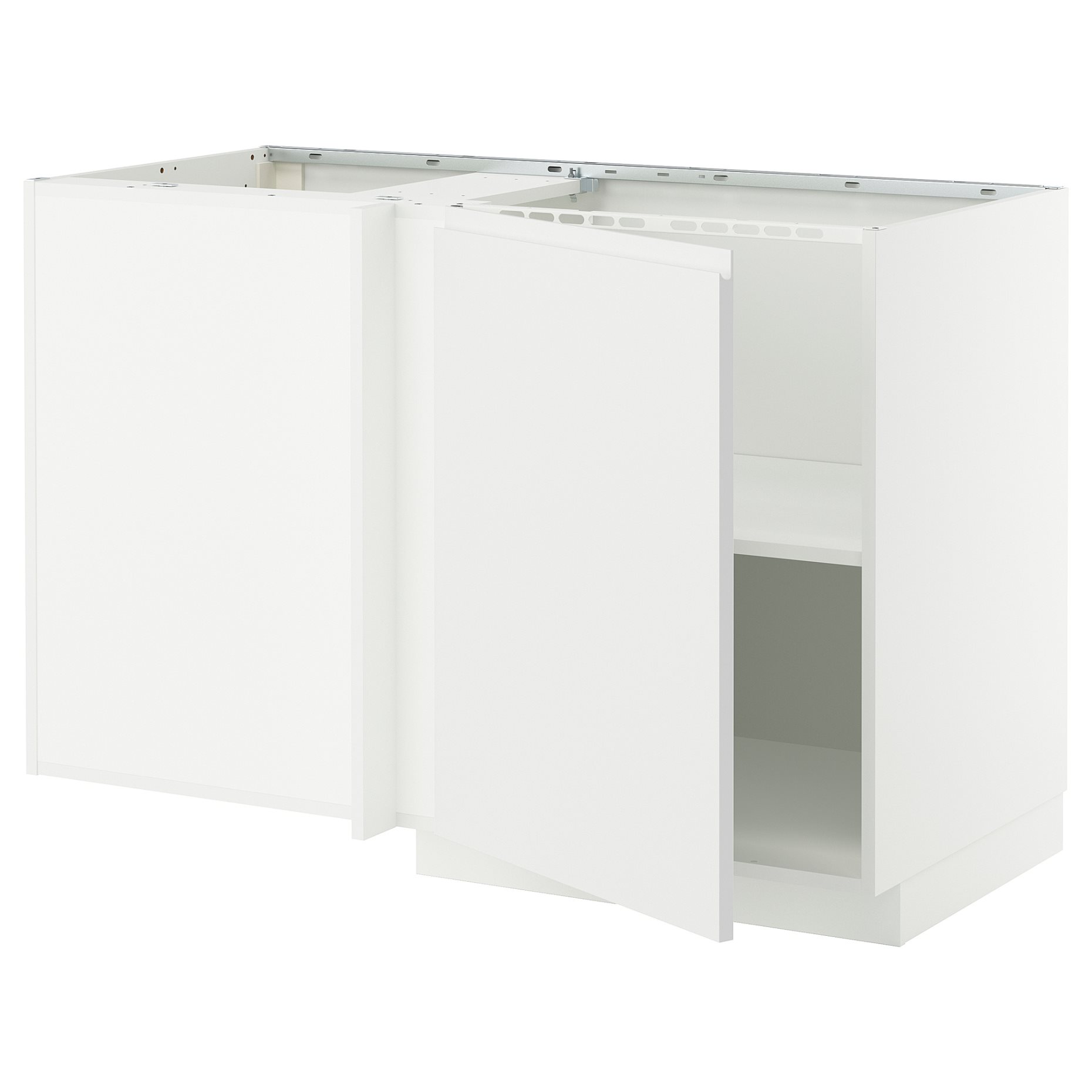 METOD, corner base cabinet with shelf, 128x68 cm, 895.850.55