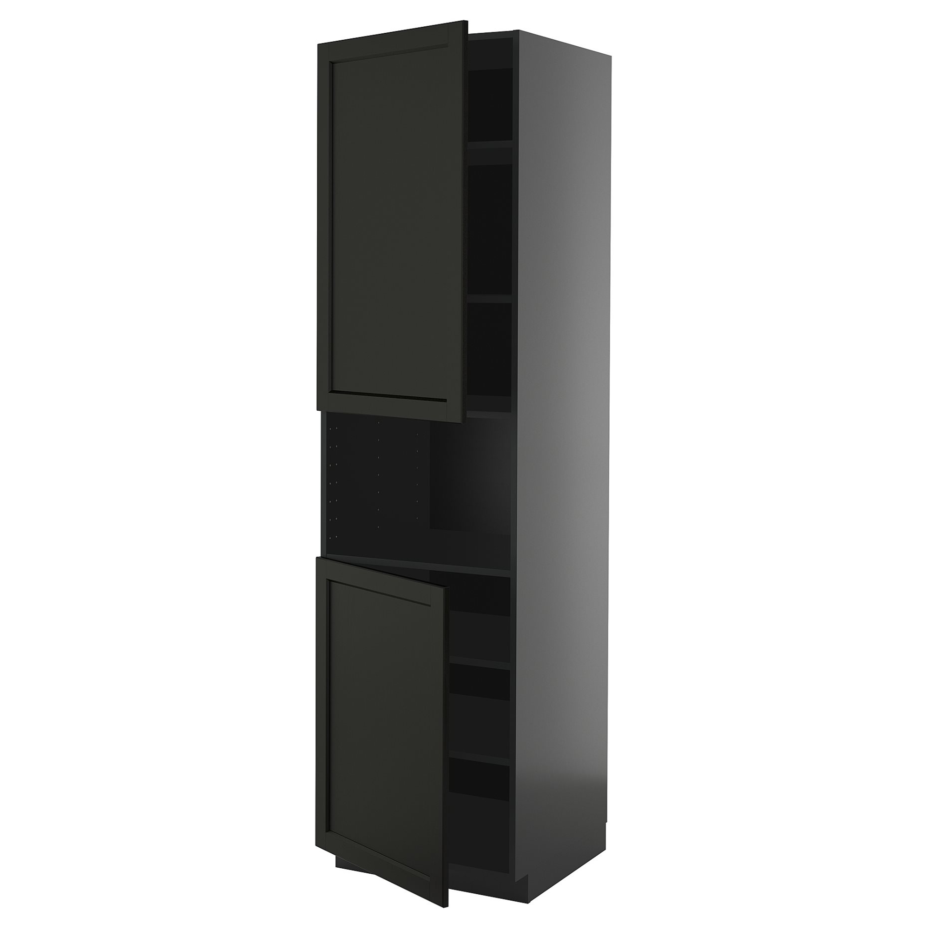METOD, high cabinet for microwave with 2 doors/shelves, 60x60x220 cm, 895.879.74