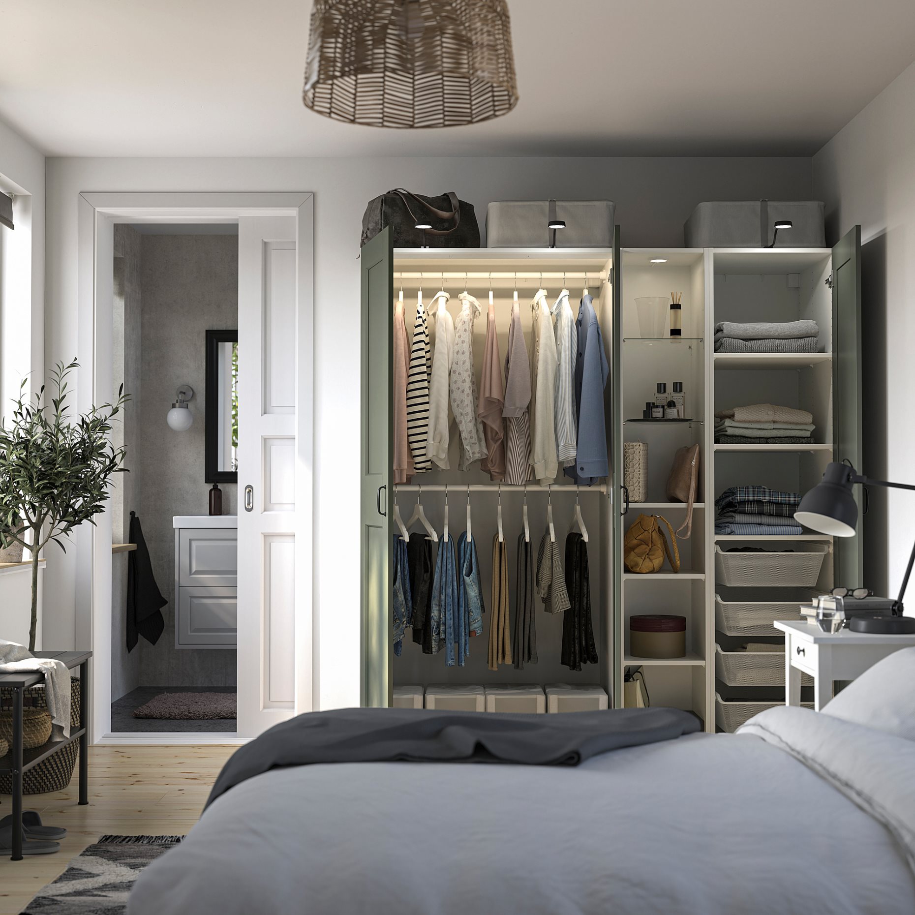 PAX/GRIMO, wardrobe combination, 255x60x236 cm, 896.071.56