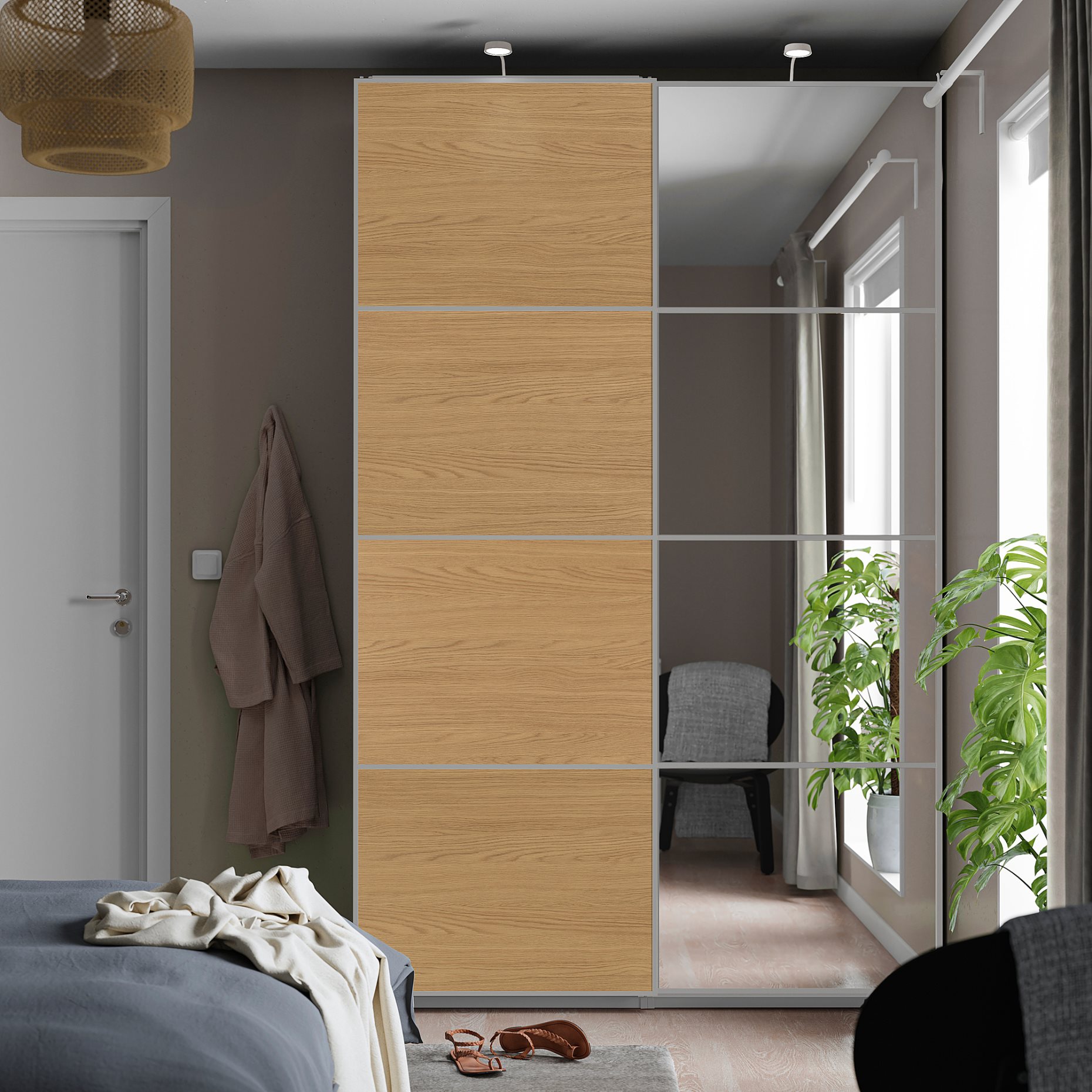 PAX, ντουλάπα με συρόμενες πόρτες, 150x66x236 cm, 896.088.58