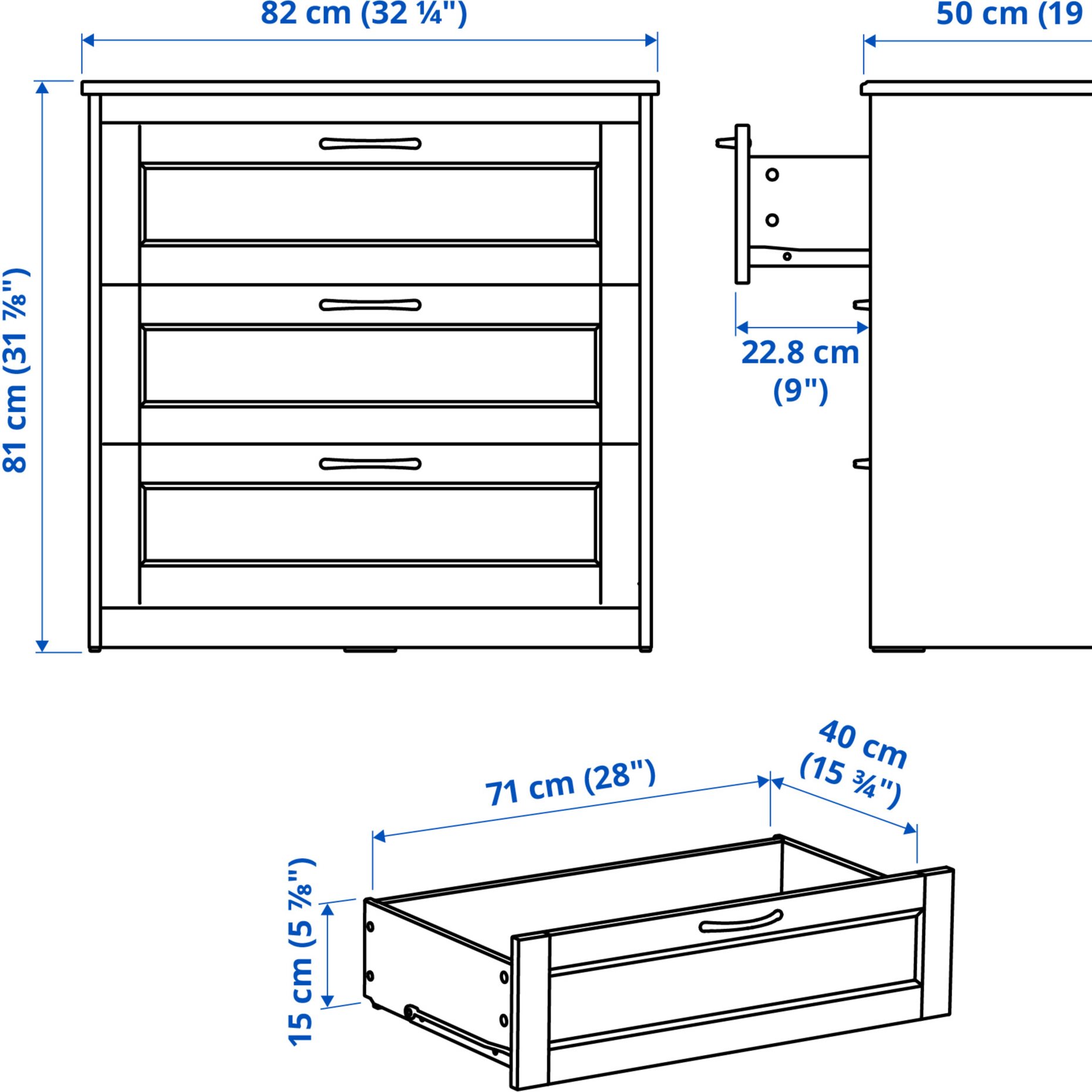 SONGESAND, συρταριέρα με 3 συρτάρια, 903.668.39