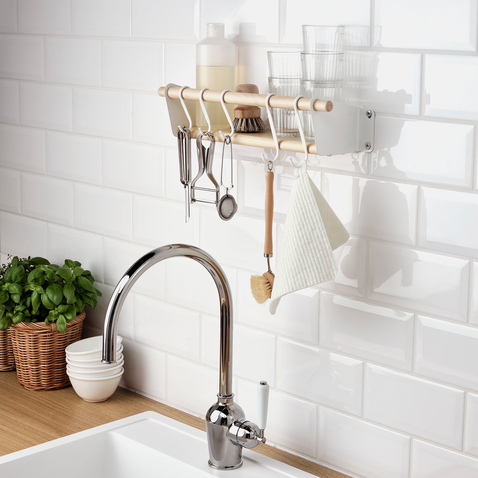 NEREBY, ράφι τοίχου, 40x10 cm, 904.659.24