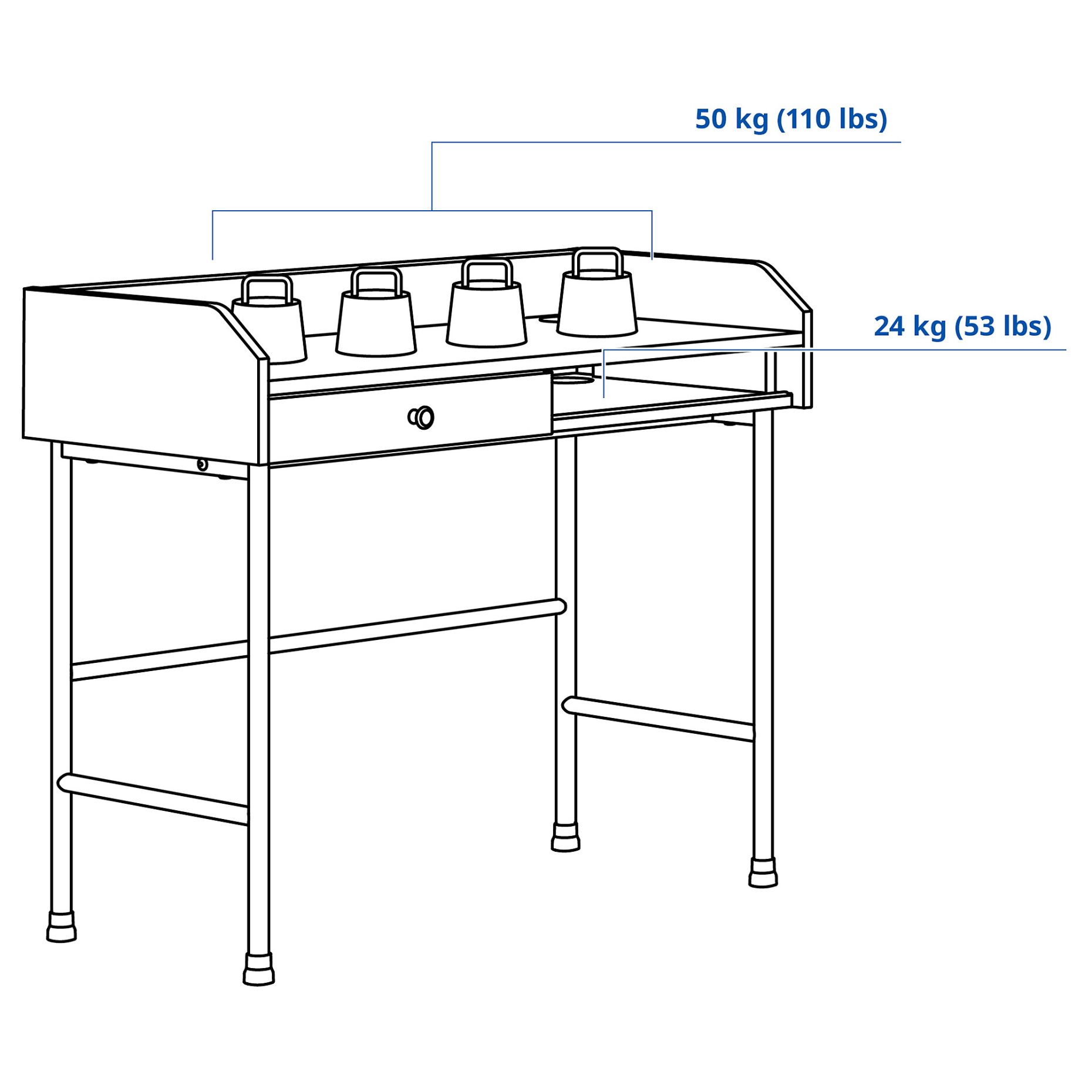 HAUGA, desk, 100x84 cm, 904.776.77