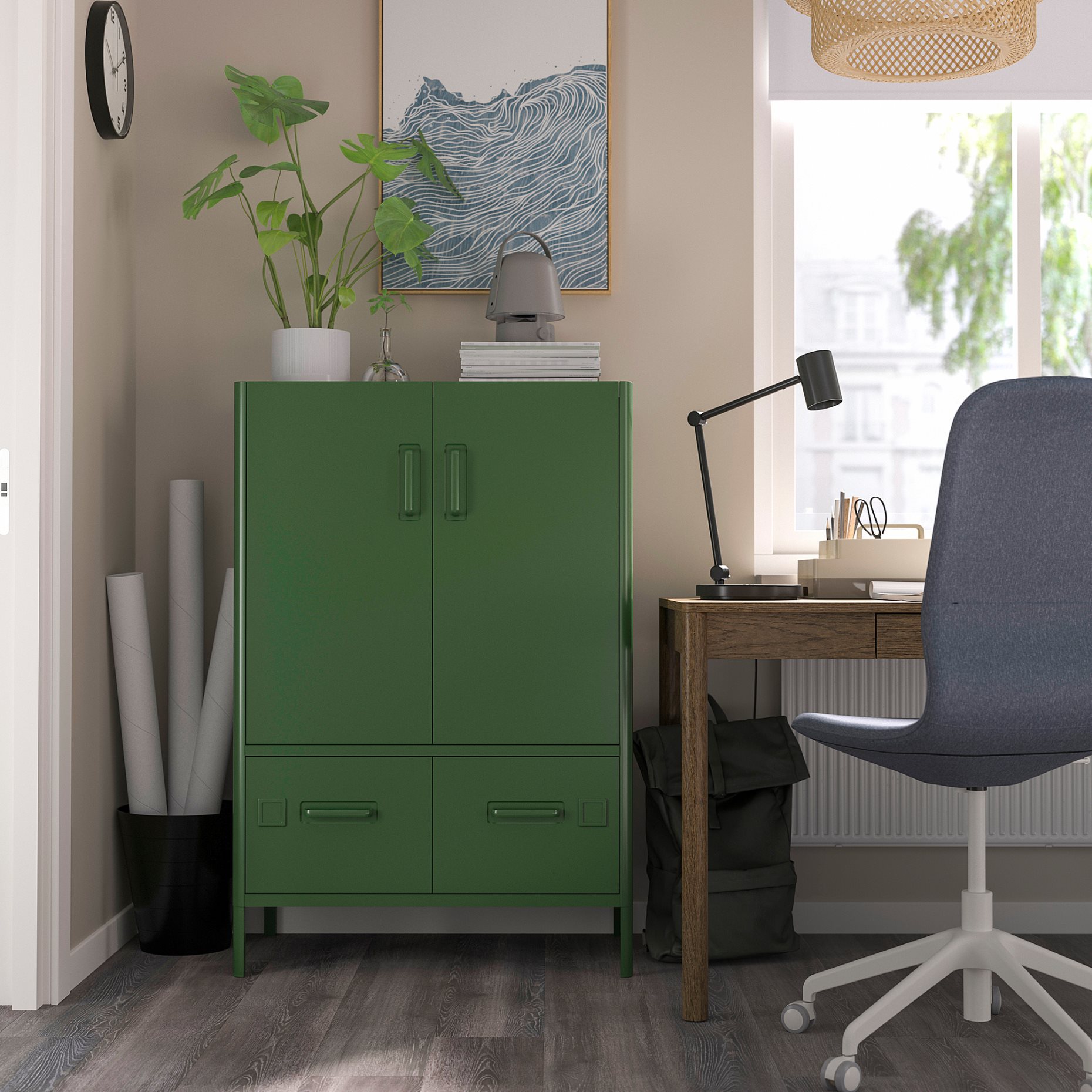 IDÅSEN, cabinet with doors and drawers, 80x47x119 cm, 904.963.98