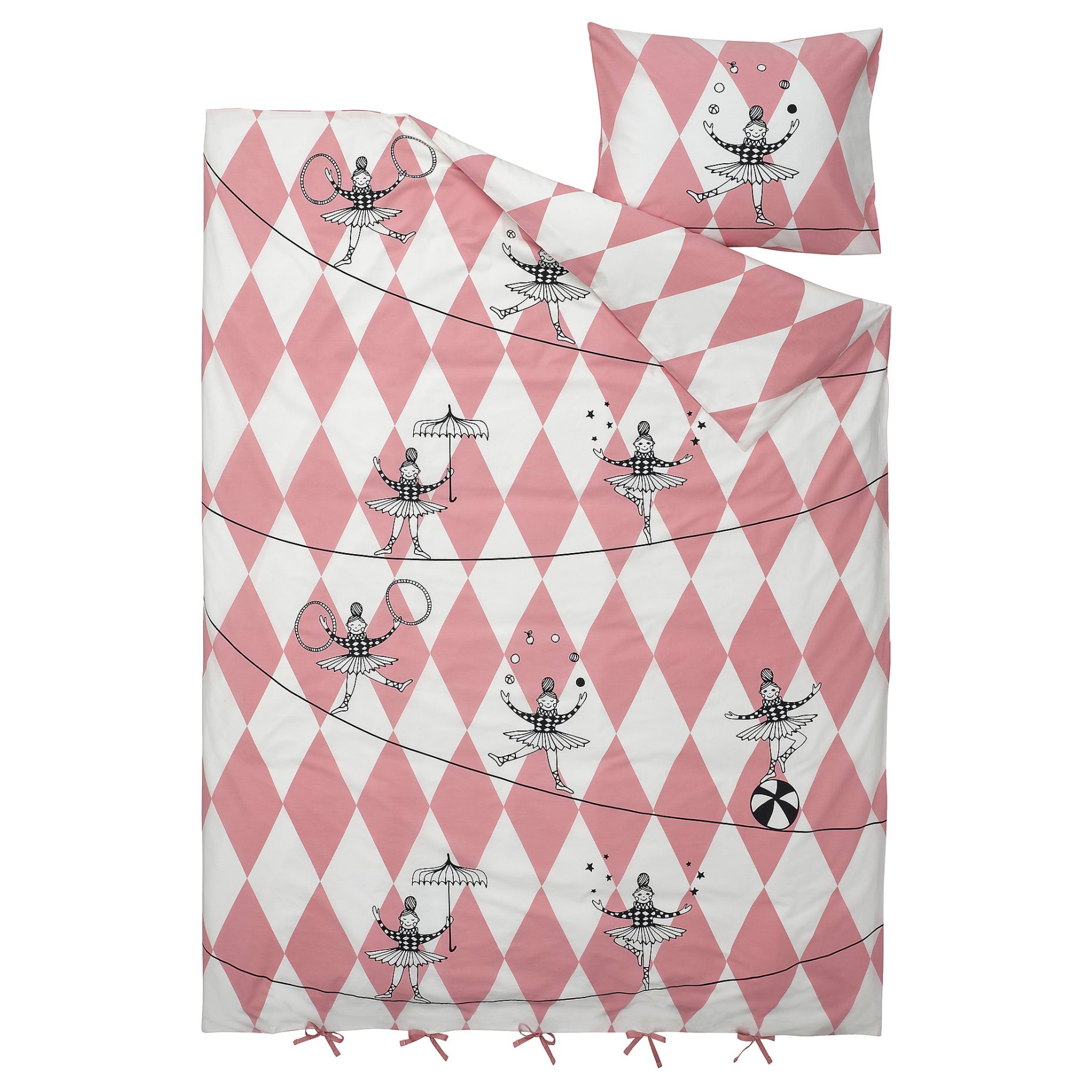 BUSENKEL, duvet cover and pillowcase/ballerina pattern, 150x200/50x60 cm, 905.178.43