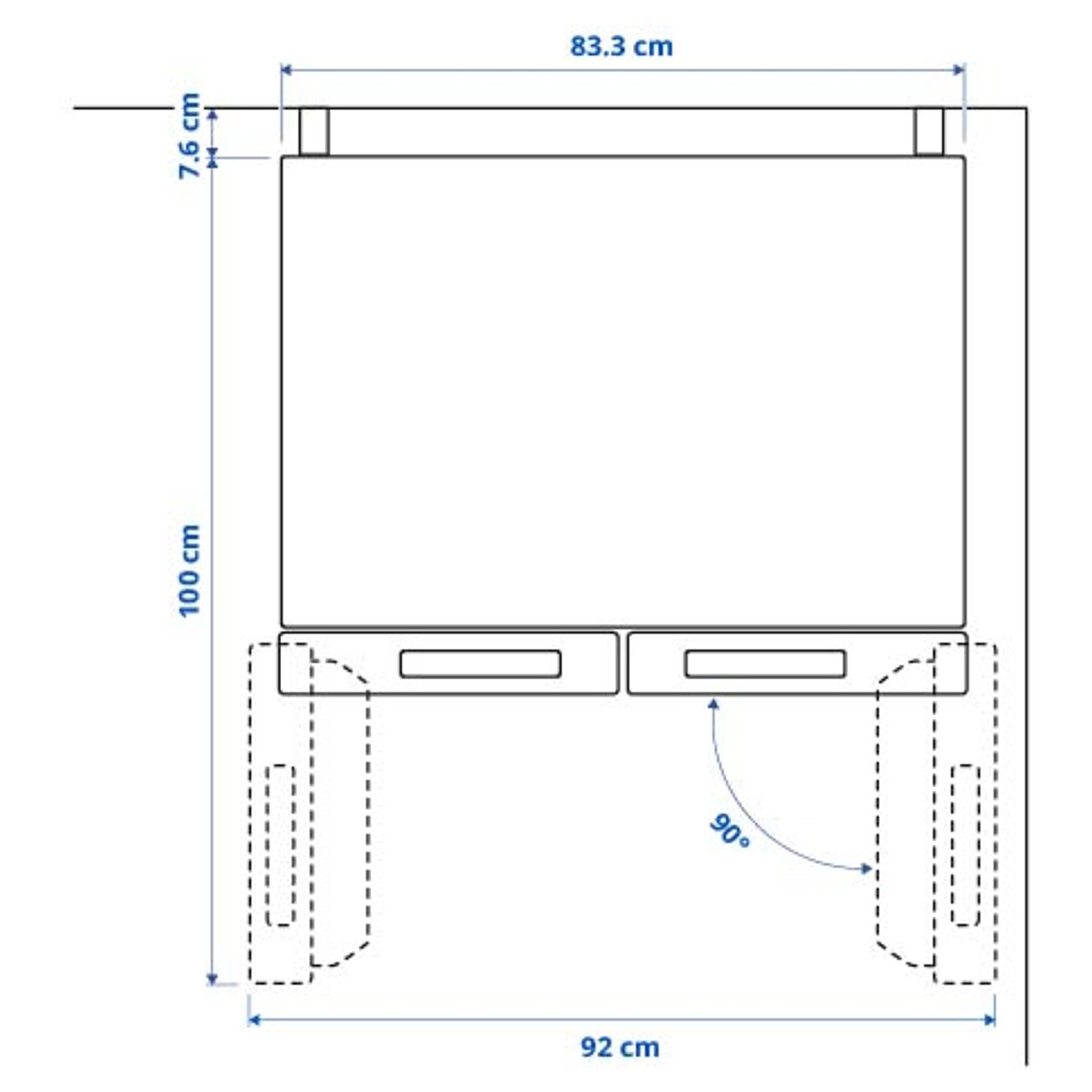 RIBBENÅS, french door fridge/freezer/IKEA 700 freestanding/347/169 l, 905.807.59