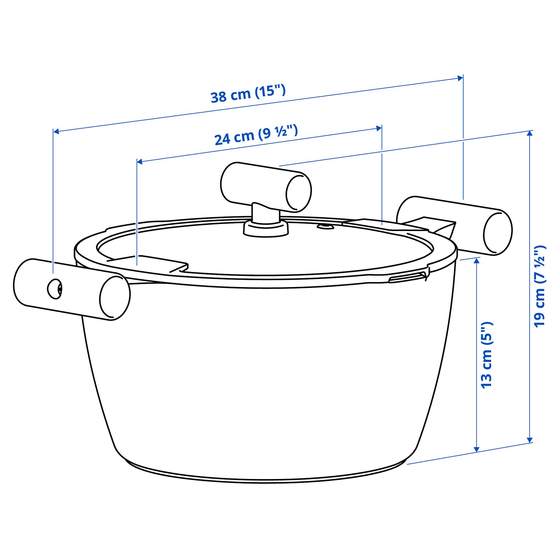 KLIPPFISK, pot with lid with non-stick coating, 5 l, 905.974.82