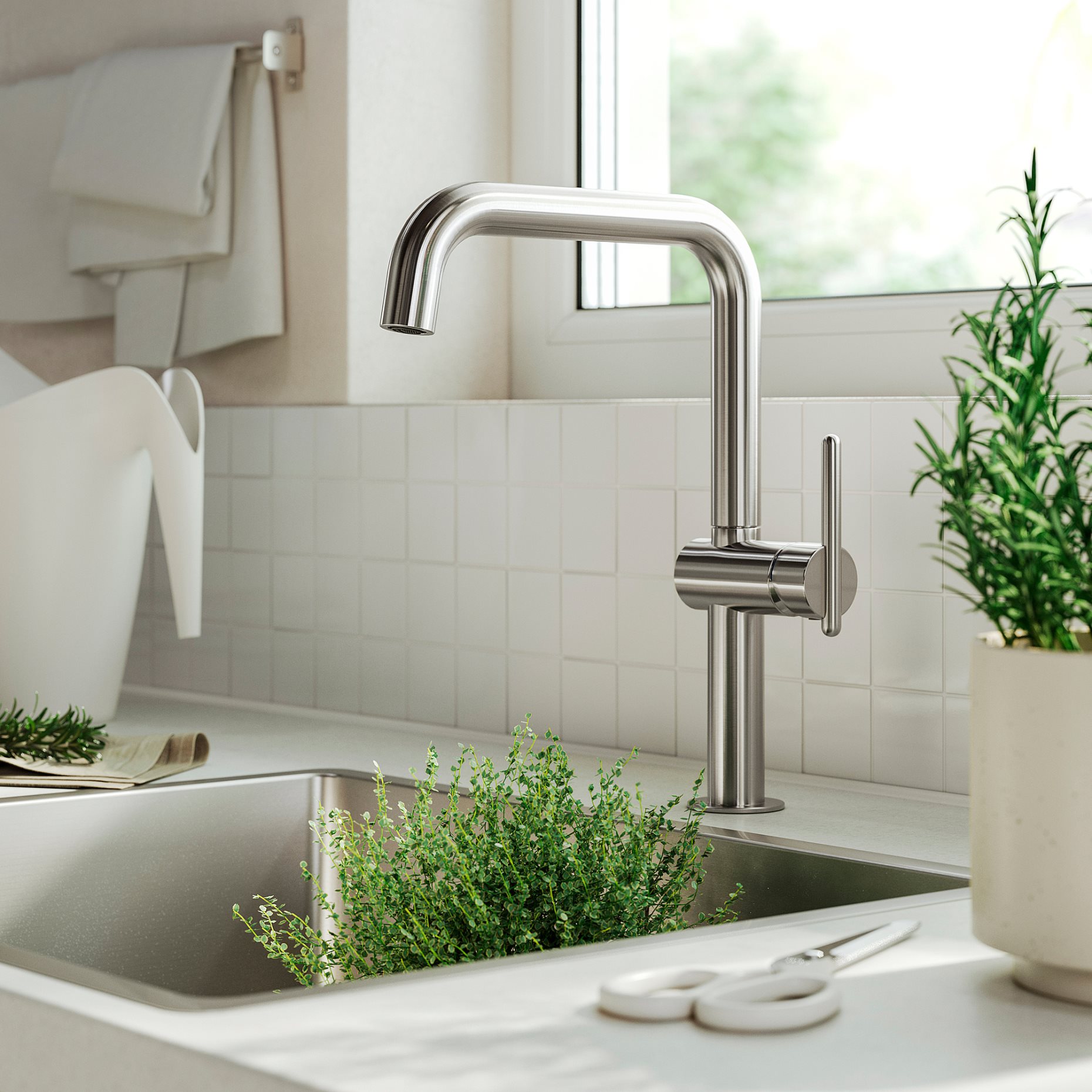 MÖRKASJÖN, kitchen mixer tap single side lever, 906.009.03