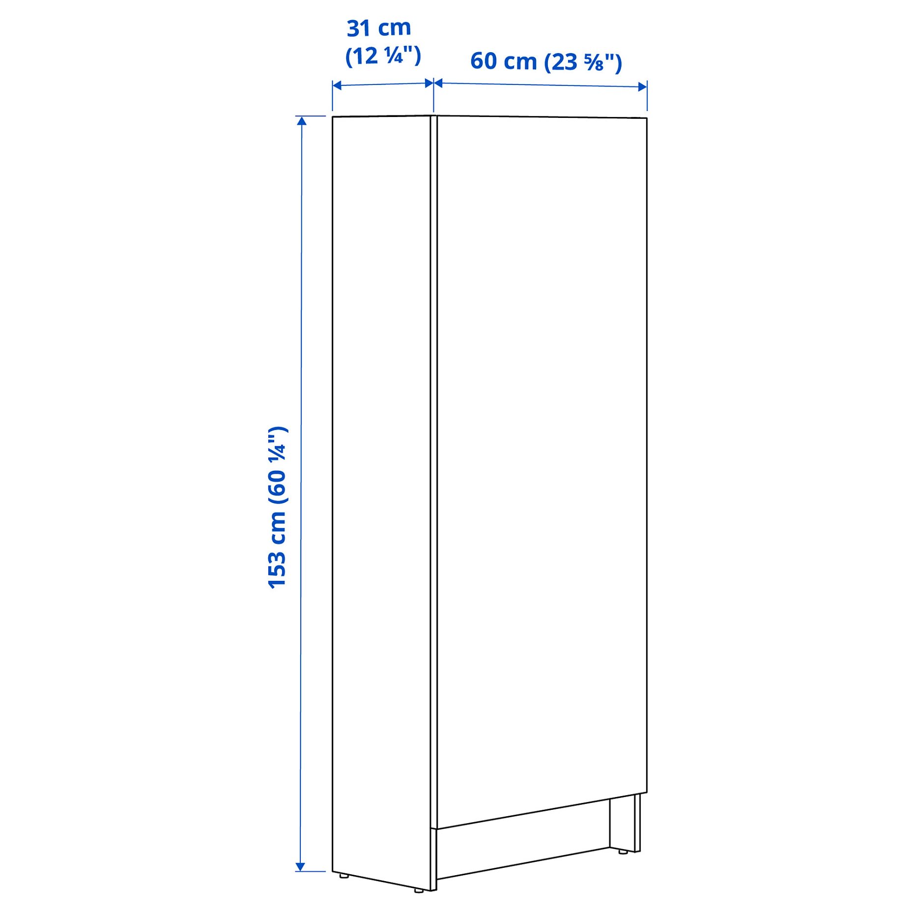 KNOXHULT, high cabinet with door, 60x31x153 cm, 906.042.46